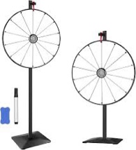 Pionites 24 Inch Prize Wheel Tabletop orFloor Stand Fortune Spin with Dry Erase Marker and Eraser for Engaging Home Parties, Trade Show, Carnival Events