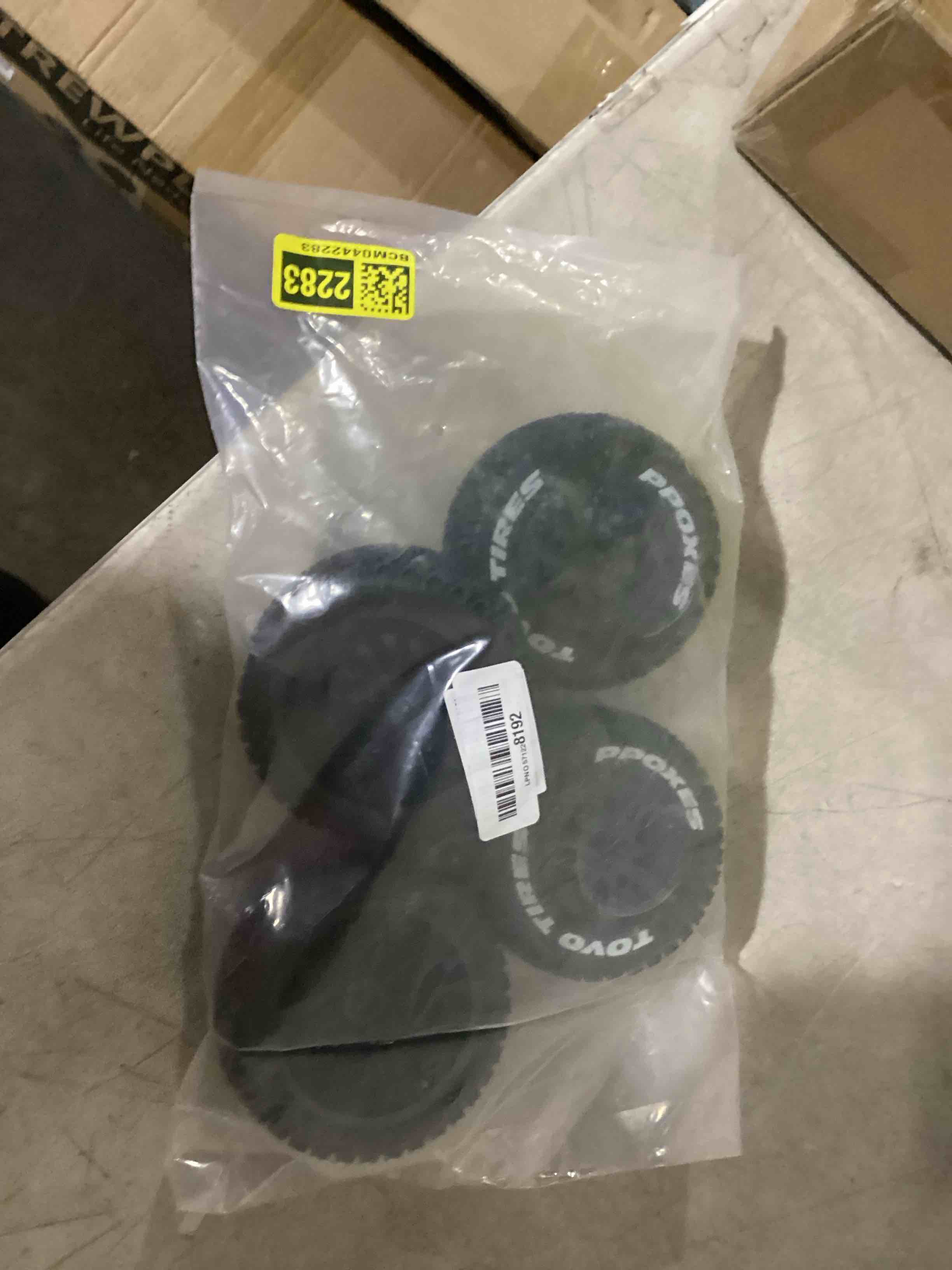 Condition photo showing Good Condition for 12mm hex rc wheels and tires rc truck tires with foam inserts for 1/10 slash 2wd/4×4 f-150 axial losi redcat rc4wd hsp tamiya hpi kyosho (4 pcs) black