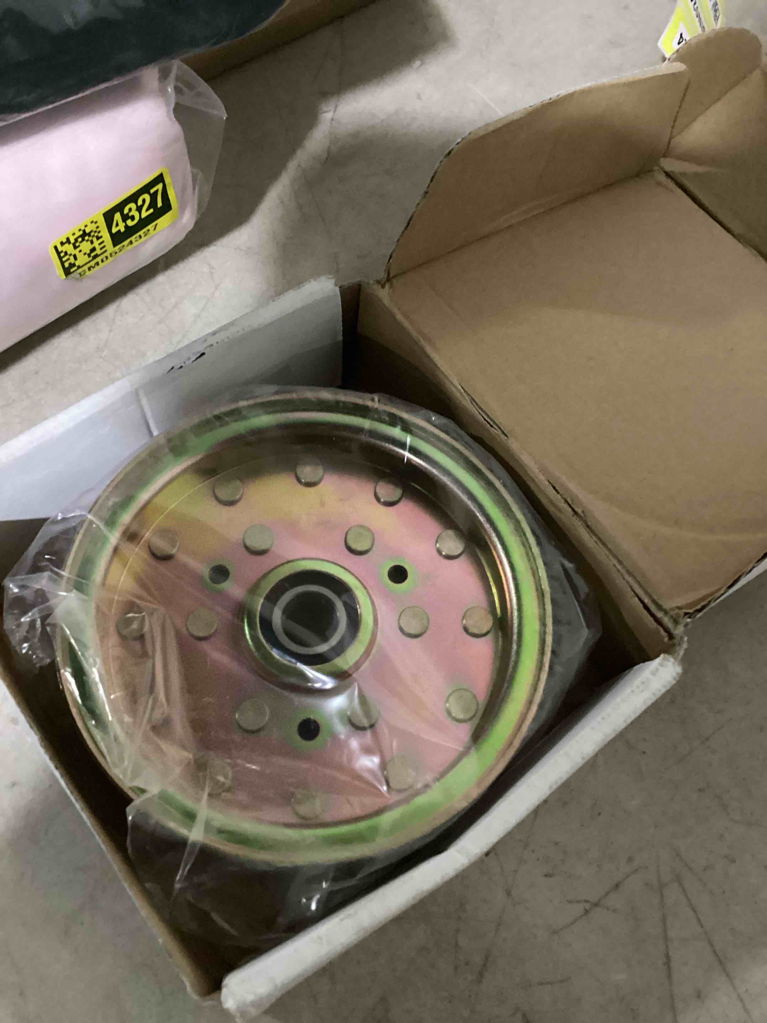 Condition photo showing As Is for up2win 126-9196 flat idler pulley for ex mark 48" 52" 60" lawn mower deck, 116-4668 idler pulley compatible with ex mark lazer z quest turf tracer to ro z master series, replace 103-8743 132-9425
