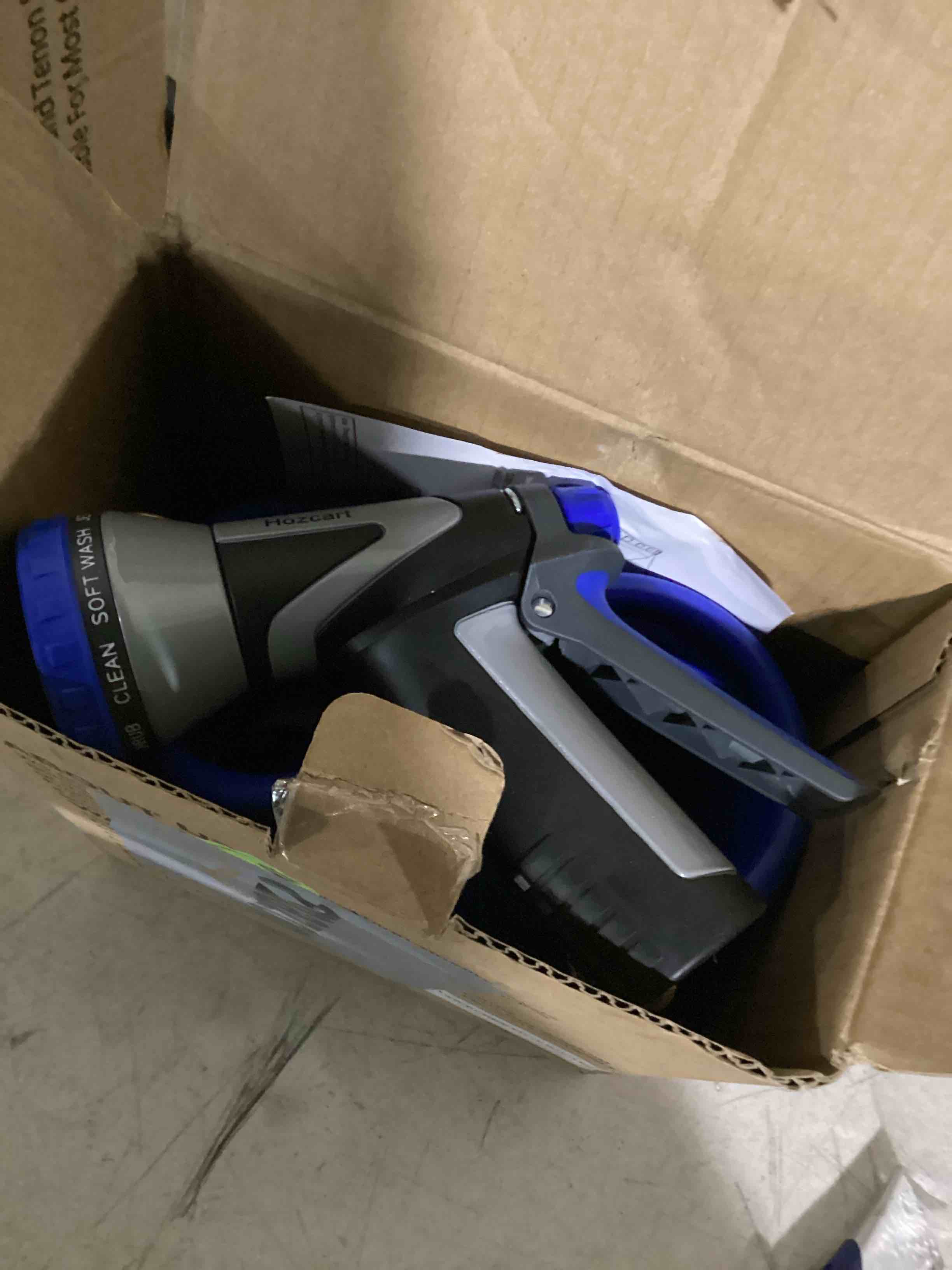 Condition photo showing Good Condition for coil hose,3/8" eva coil garden hose 25 ft,curly water hose lightweight with brass connectors,recoil garden hose includes 8-pattern spray nozzle for boat, yard, patio blue 25ft