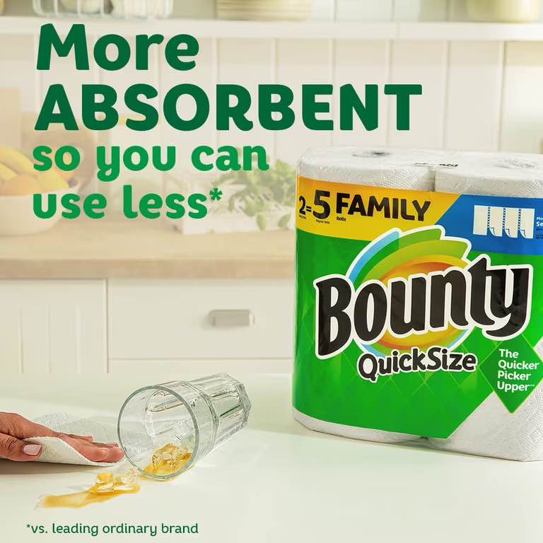 bounty quick size 2 rolls
