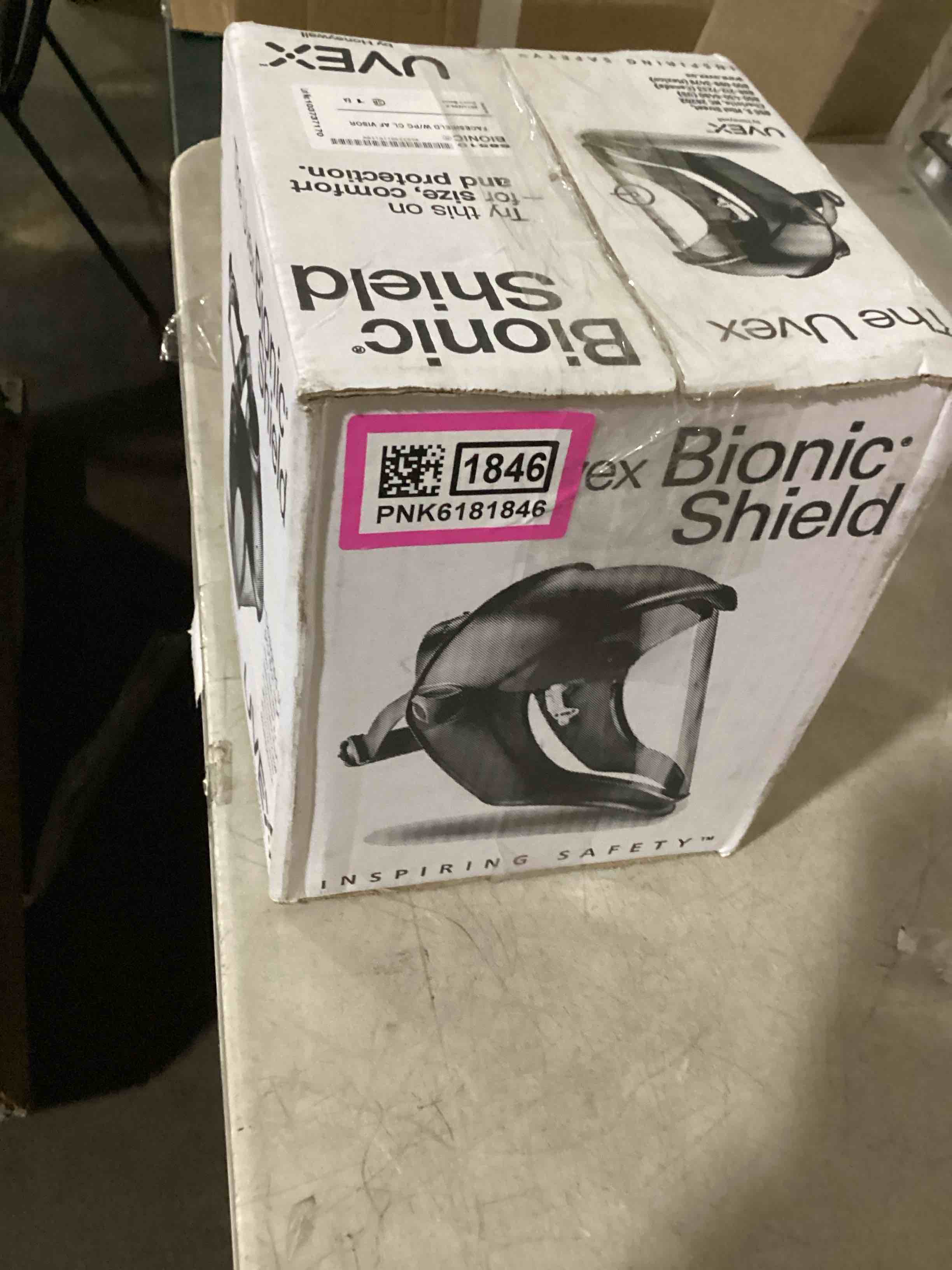 Condition photo showing Good Condition for honeywell uvex bionic face shield with clear polycarbonate visor (s8500)