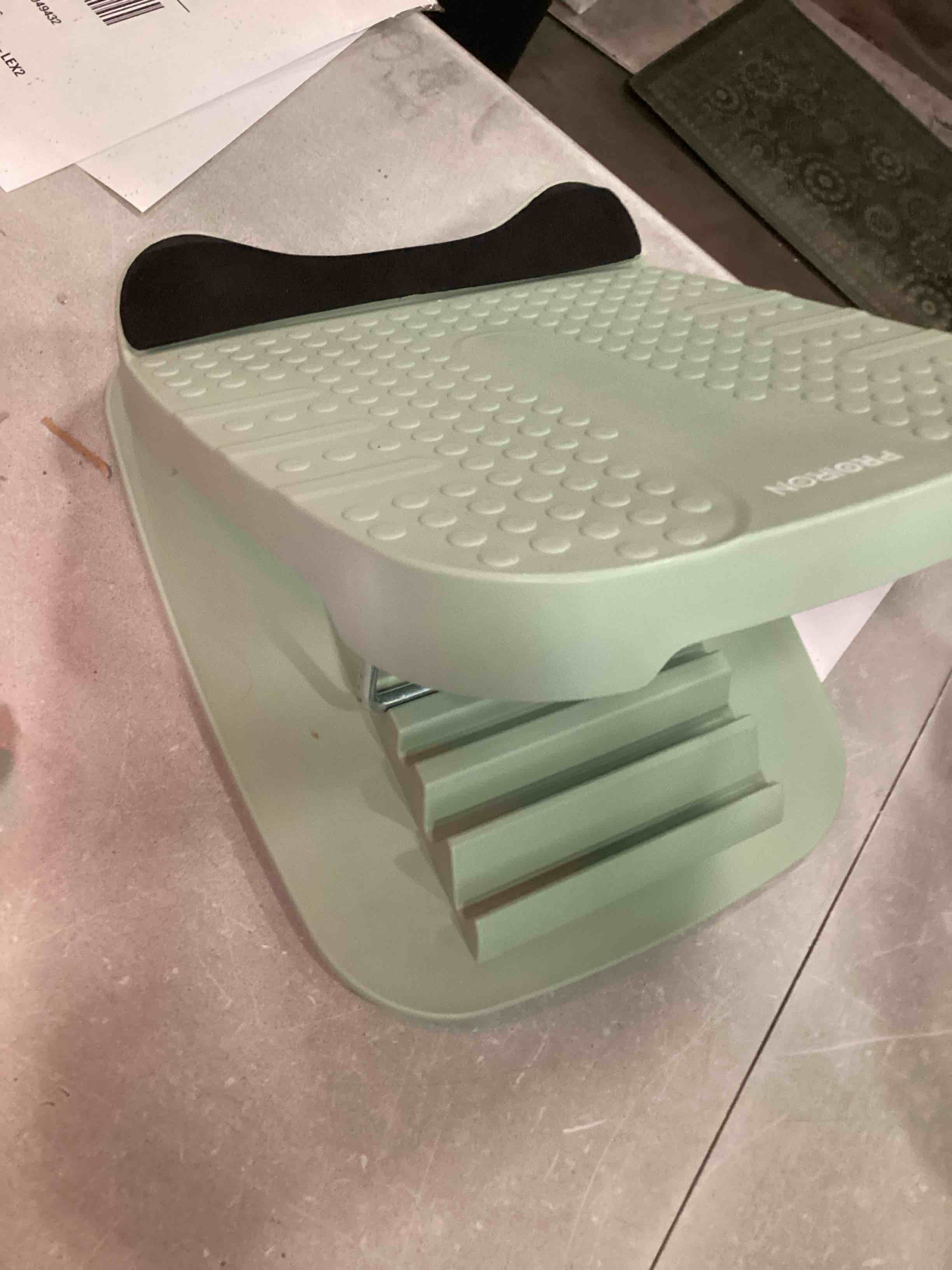 Condition photo showing As Is for proiron slant board, adjustable calf stretch board, thick heel pad for comfort stretching, calf stretcher incline board, anti slip surface & base for safe exercise, ankle heel mobility, 10"x10" green