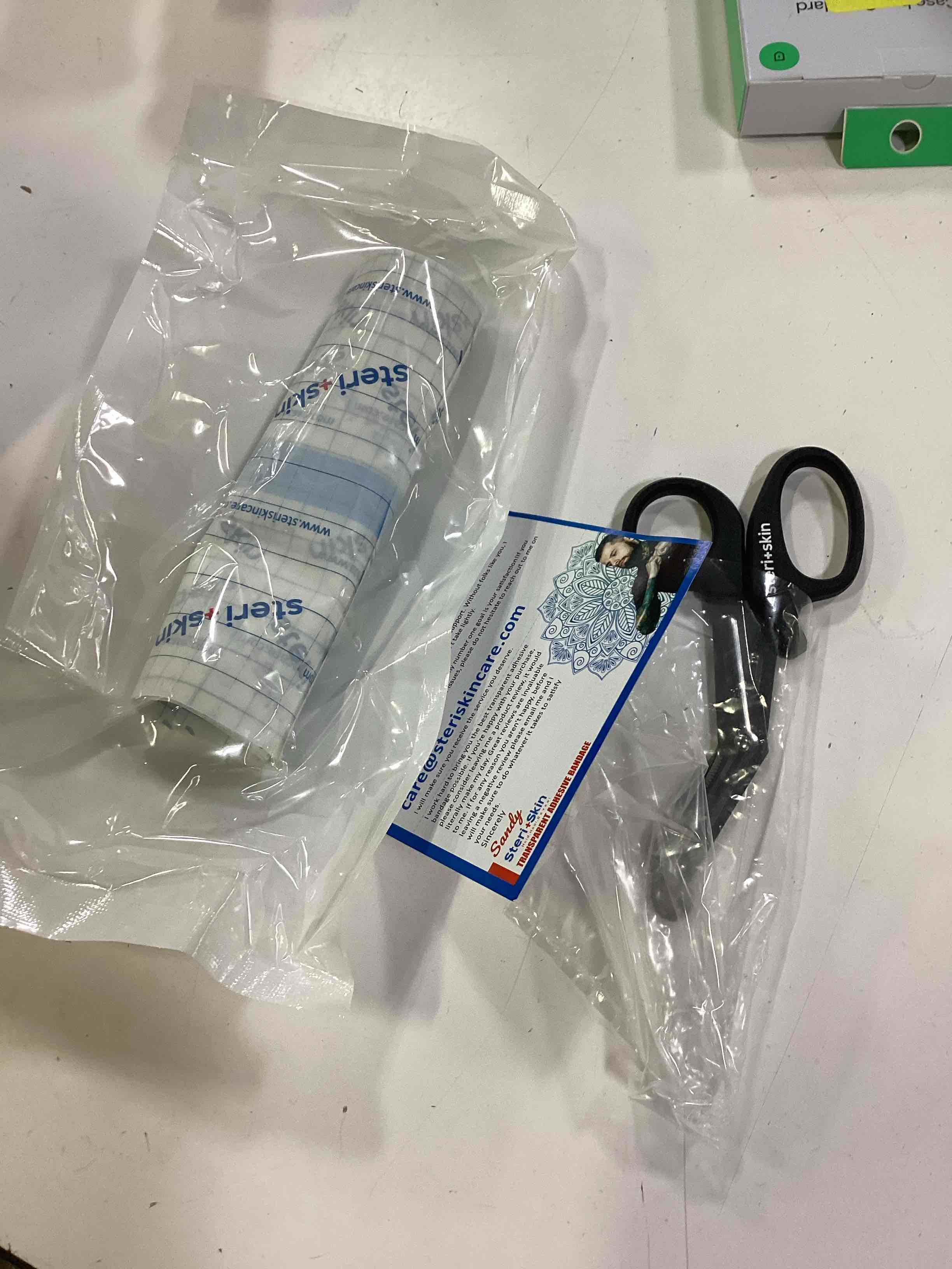 Condition photo showing New/Like New for tattoo bandage aftercare healing wrap, 6”x 40”, transparent sanitary film flexible and breathable adhesive waterproof dressing tape for second skin derm protection and recovery, scissors included… (b08gv9z5xl)