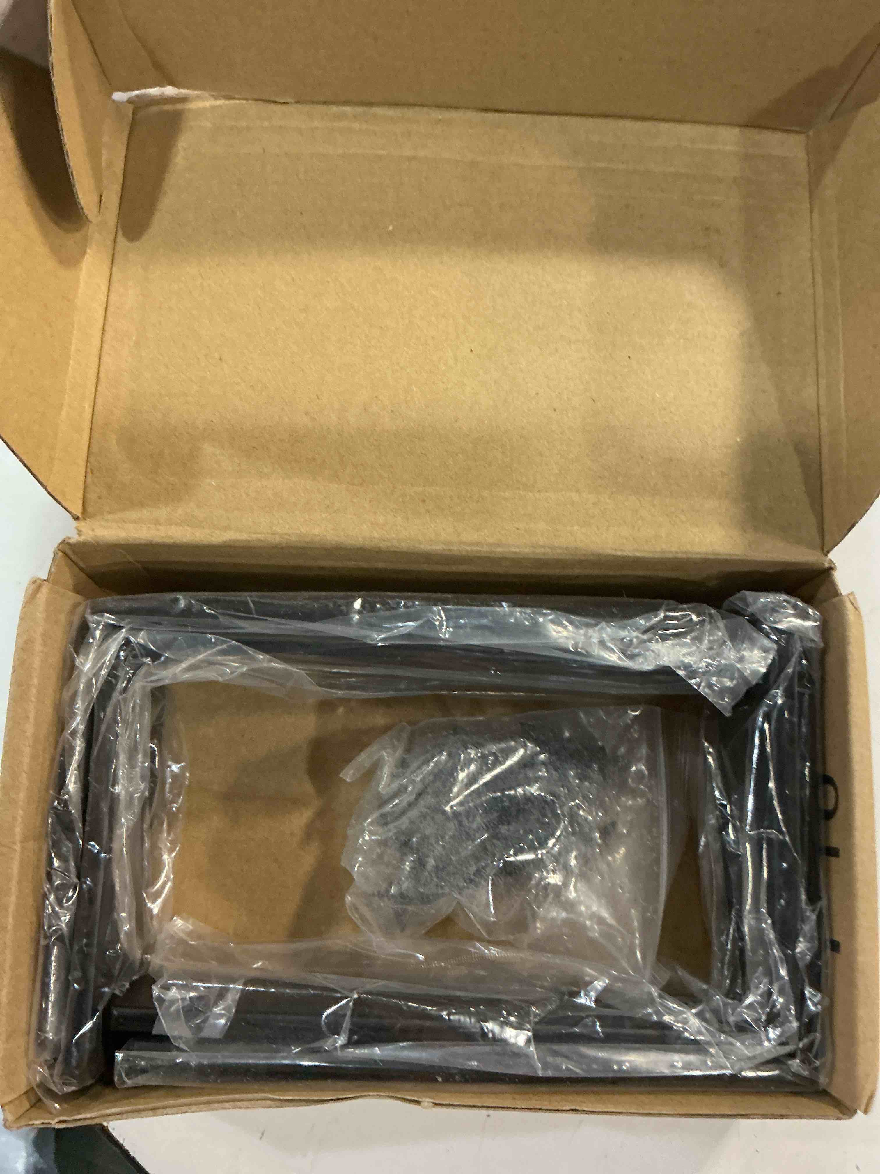 Condition photo showing New/Like New for 4 pack - l 6" x h 4" x w1.5, 5mm thick black l shelf bracket, iron shelf brackets, metal shelf brackets, floating shelf, shelf supports with screws black 4 pack 6''x4''
