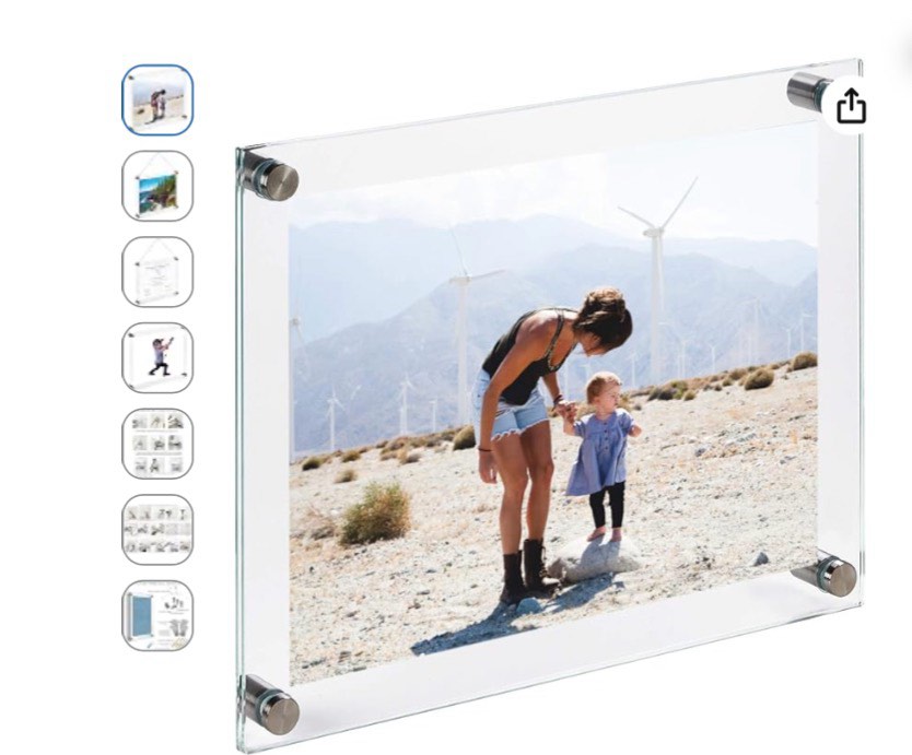 tempered glass floating picture frame 18”*22inch (perfect frame for certificate, diploma, degree, photo, art) - wall mount or hang (full frame size 12 x 15)