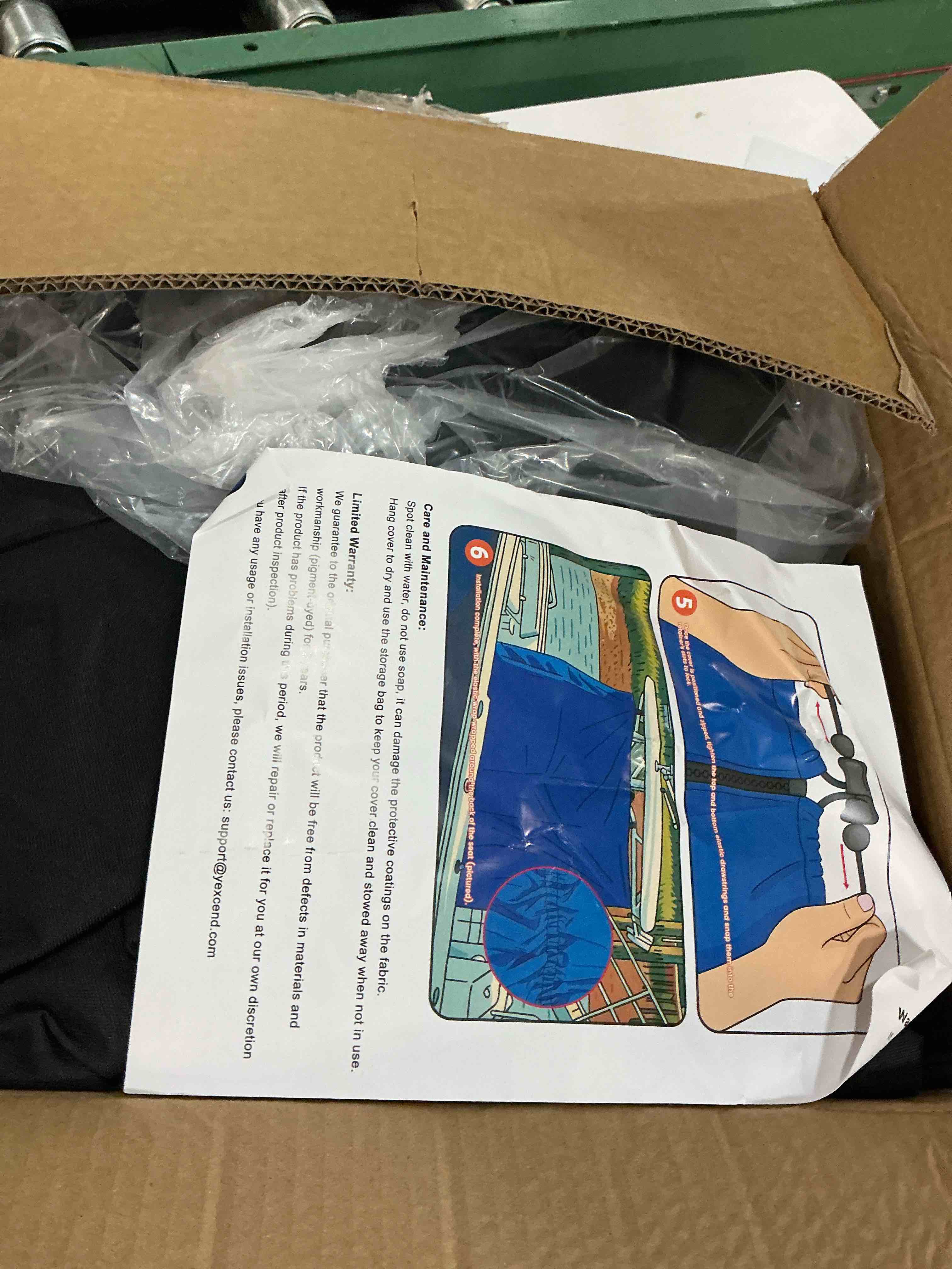 Condition photo showing Good Condition for 1200d waterproof t-top center console boat cover | heavy duty t top console cover with motor cover, uv resistant polyester t-top boat cover, black(69\" l x 47\" w x 72\" h)