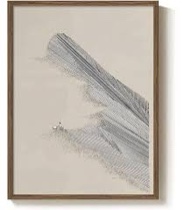 ihery natural oak wood abstract coastal oyster framed wall art, large 16x20 in canvas wall art hamptons style beach house decor, abstract bathroom decor set of 1 for bedroom living room oak framed hamptons 20"l x 16"w