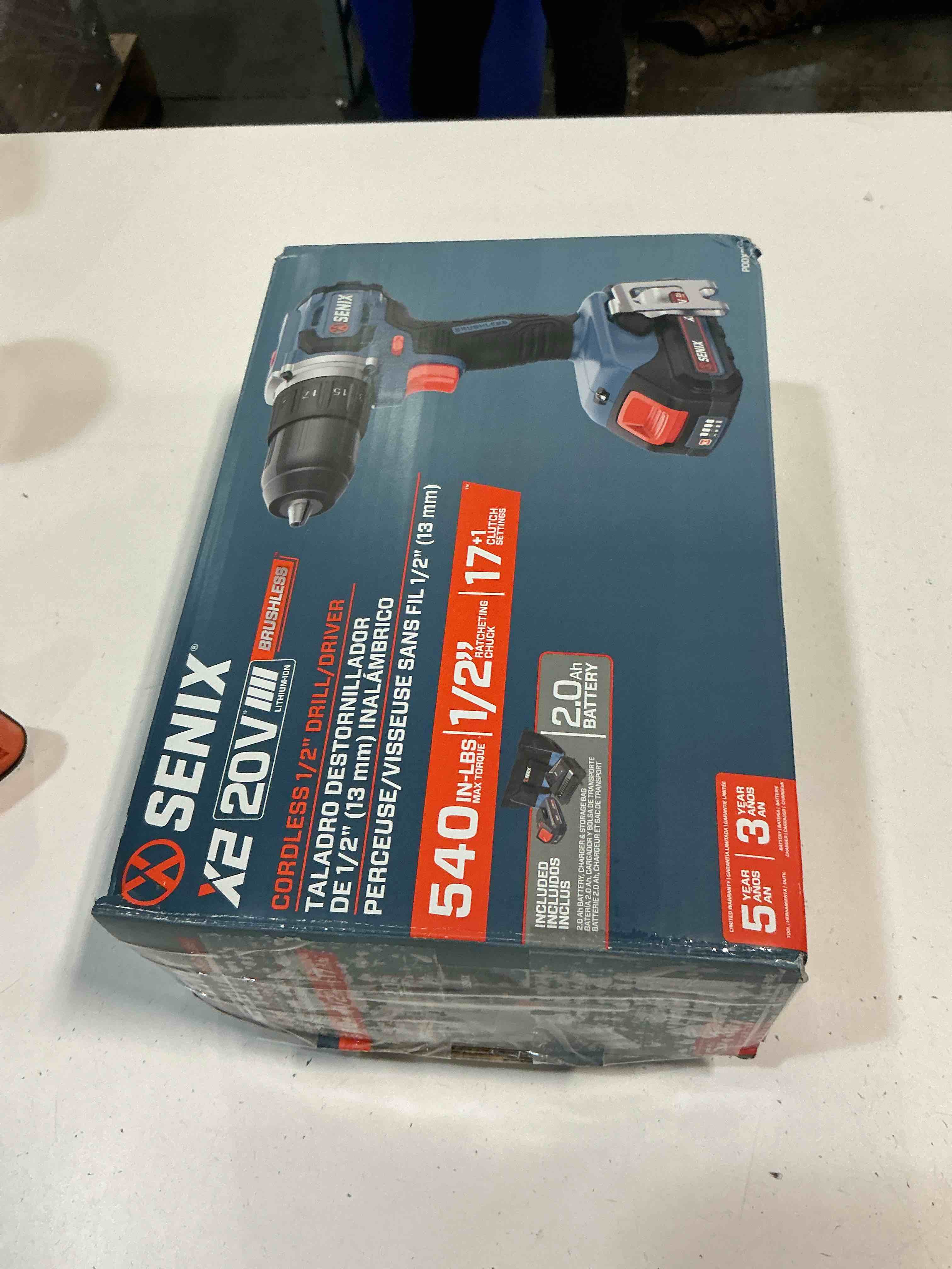 Condition photo showing New/Like New for senix x2 20 volt max* 1/4-inch cordless impact driver, 4-speed battery screwdriver, brushless motor, led light, 130 foot-pounds of max torque, includes soft bag, 2.0 ah battery & charger (pdix2-m2) - amazon.com