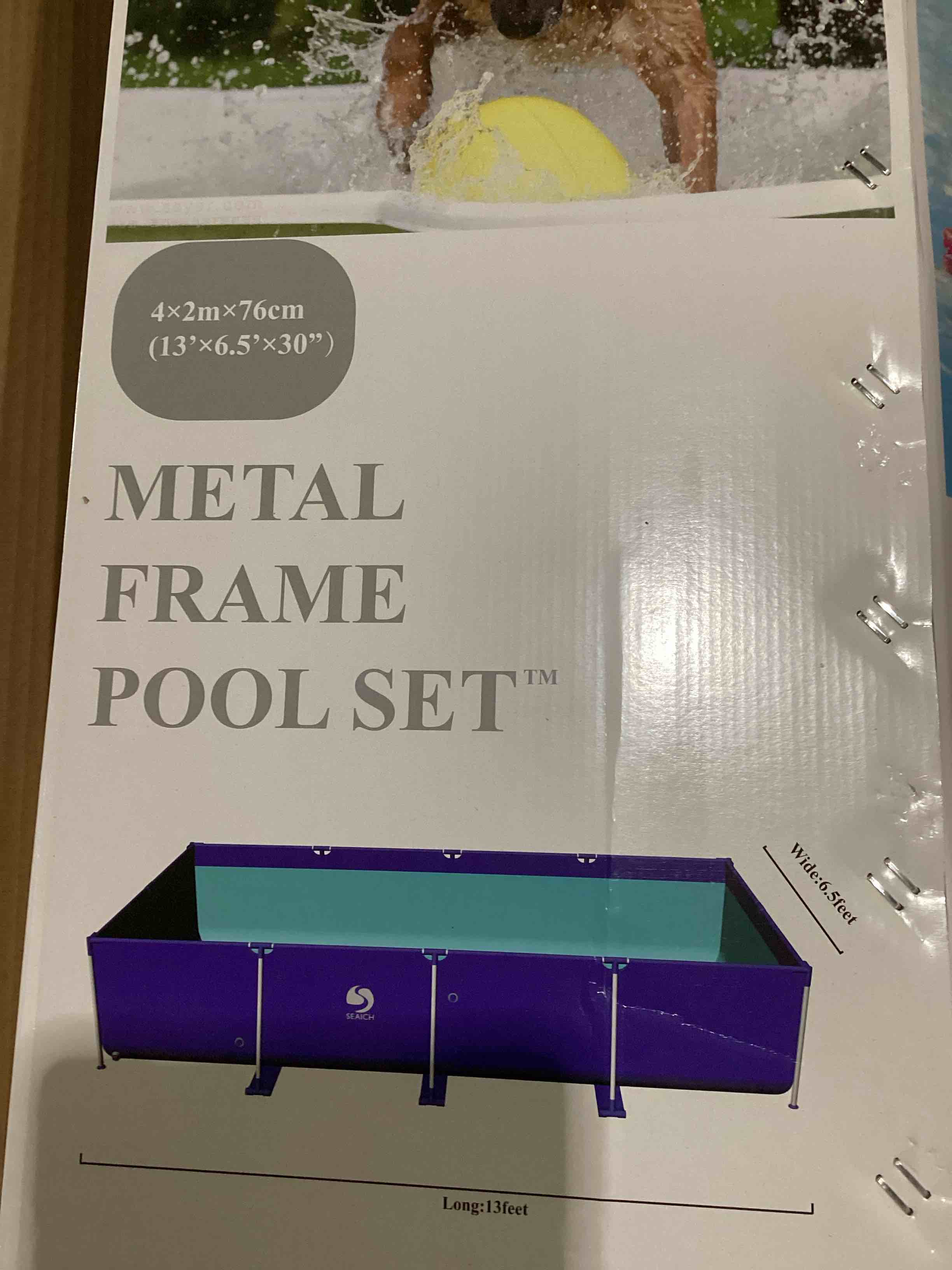 seaich - above ground metal frame pool - multi color pvc