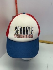 Way to Celebrate Sparkle Season Patriotic LED Light Up Trucker Hat USA. Pack of 4