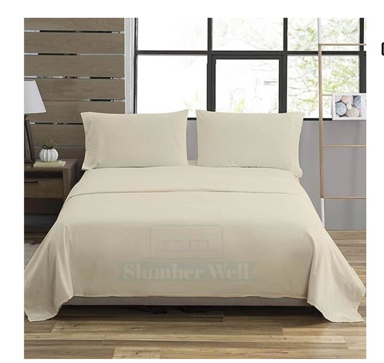 SlumberWell 4 Piece Sheet Set Twin XL Size, 100% Egyptian Cotton, 12 Inch Deep Pocket, Breathable Cooling & Super Soft Hotel Bed Sheets, Dark Grey Solid 12" Deep Pocket Twin XL white  Solid