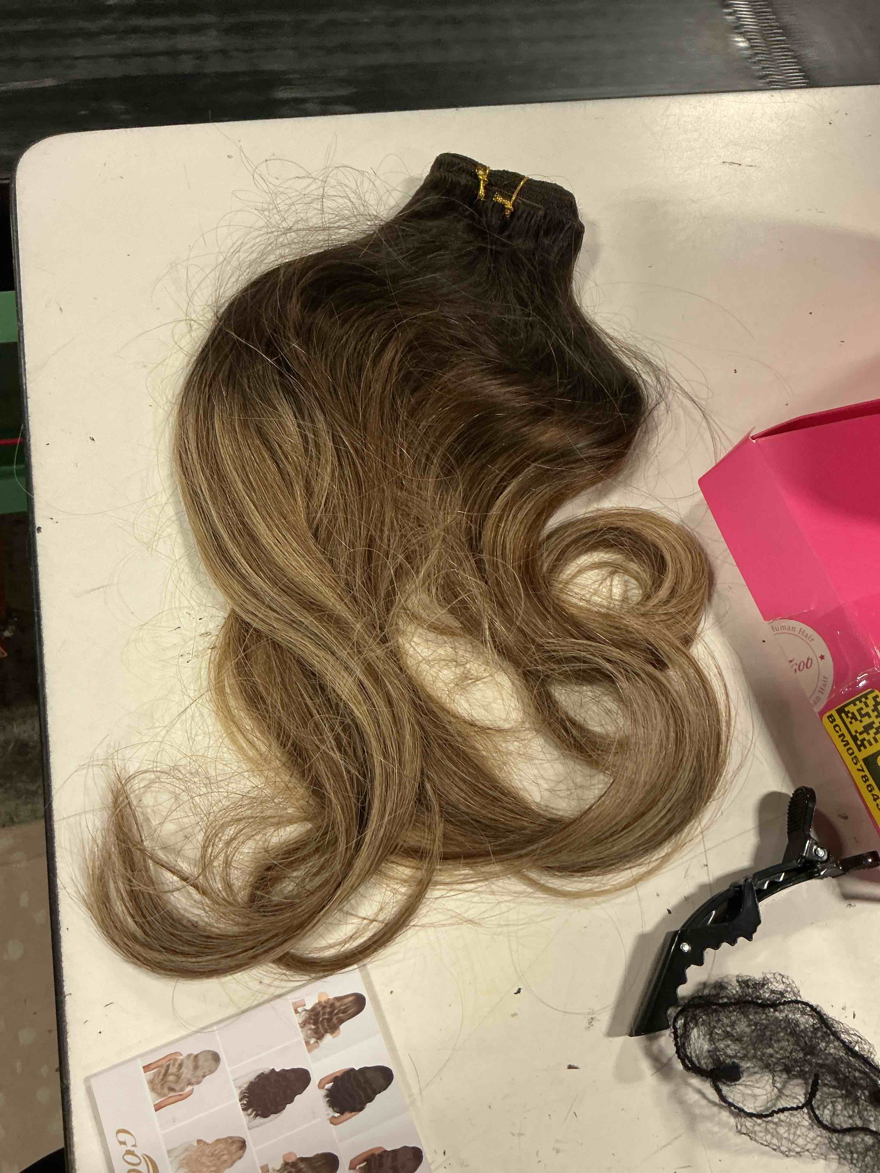 Condition photo showing As Is for goo goo invisi edge tape in hair extensions human hair, natural look, 20pcs | 20inch 50g, 2/6/18 balayage brown to dirty blonde, virgin remy hair, seamless injected tape