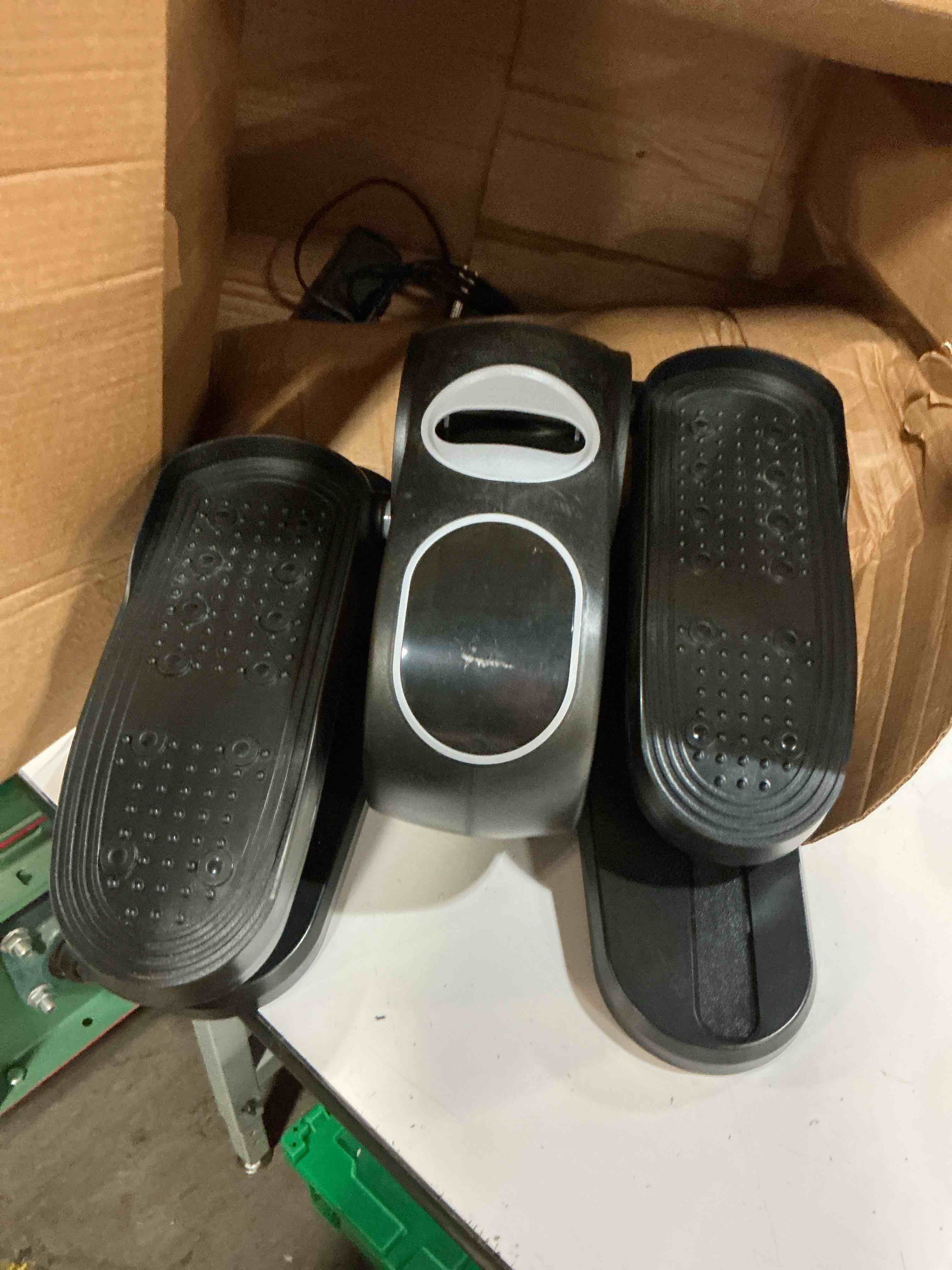 Condition photo showing As Is for merach under desk elliptical, leg exerciser while sitting for seniors | quiet portable electric seated pedal exerciser machine with remote control & 12-speeds for home office