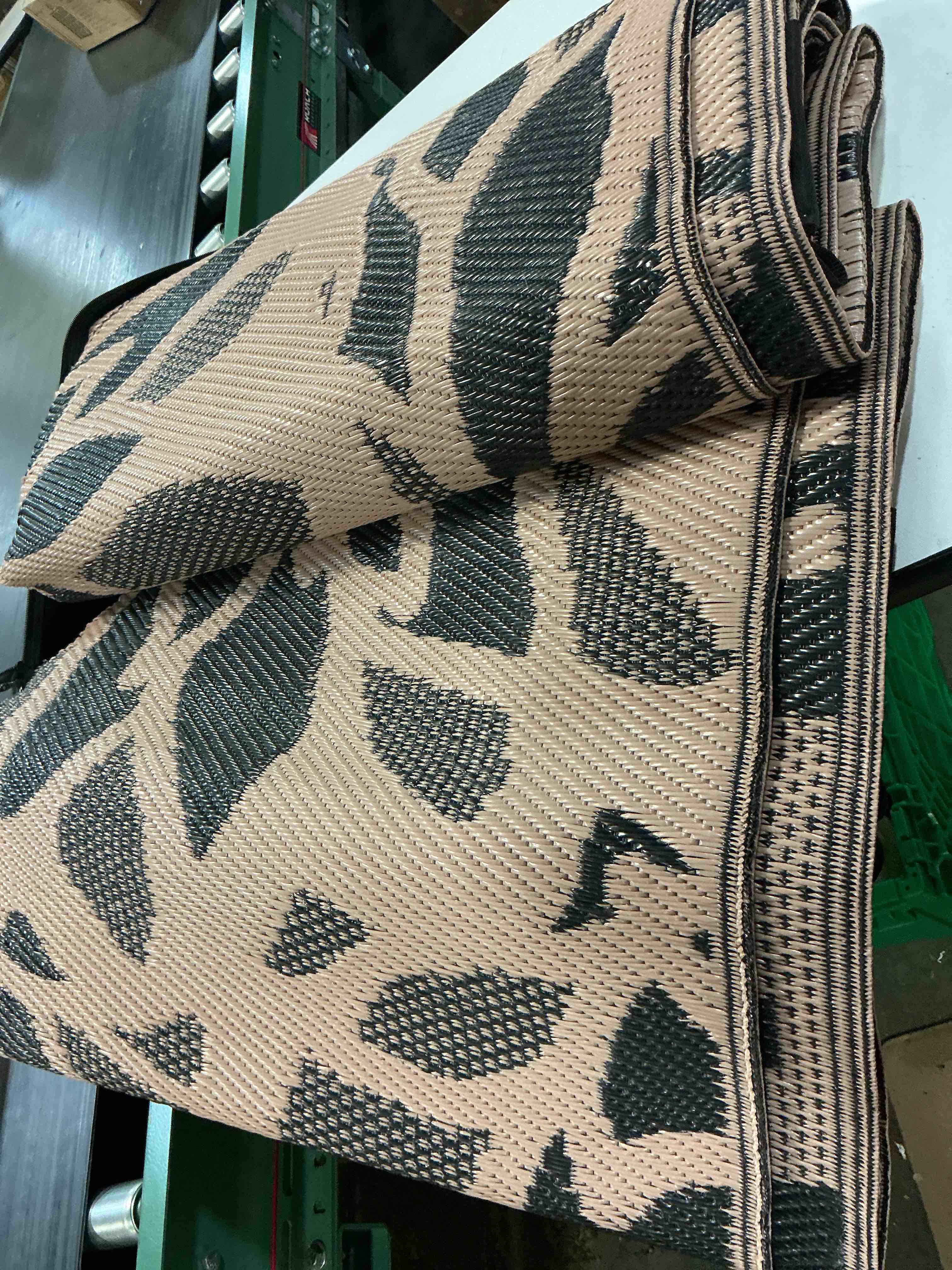 Condition photo showing Good Condition for genimo outdoor rug, waterproof plastic rugs for patio, 8x10brown | outside larger leaf carpet mat for porch decor, deck, balcony, camping, rv, backyard, picnic, beach, reversible, foldable
