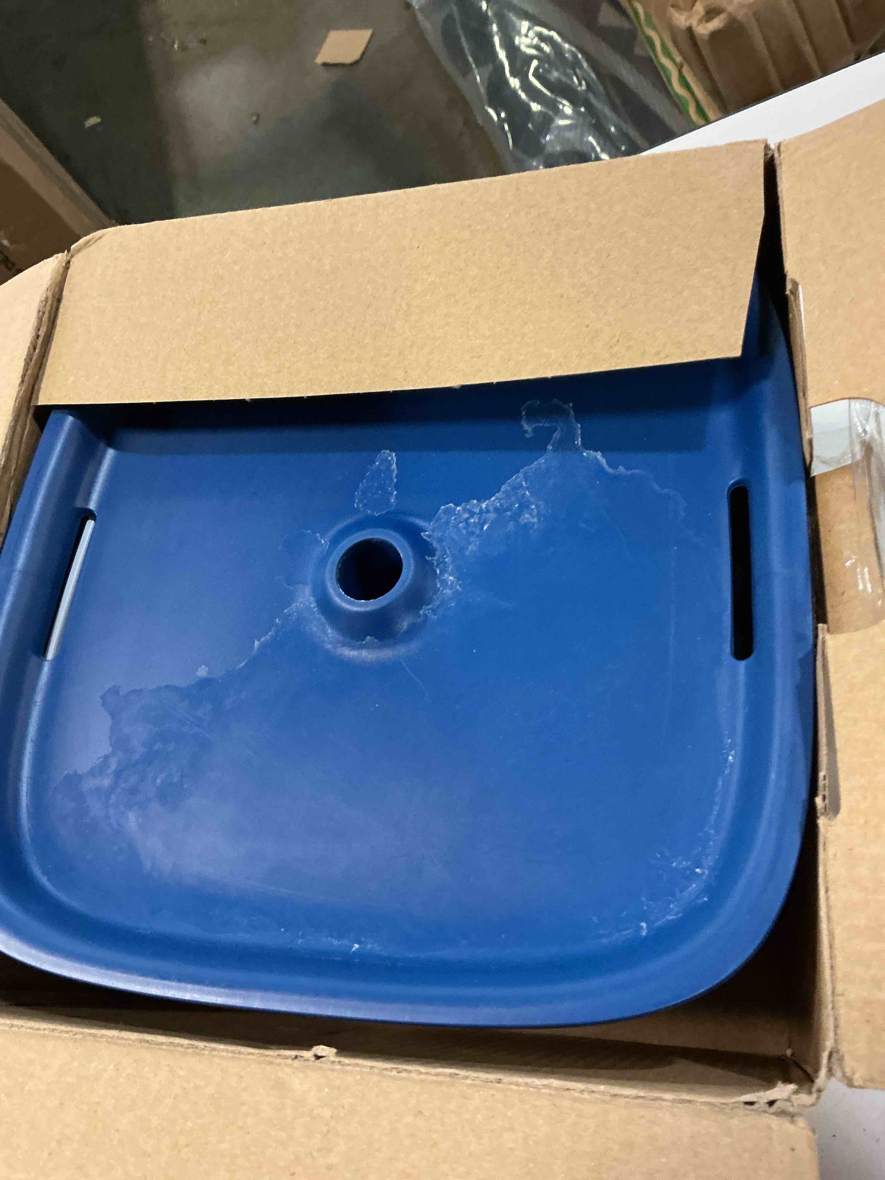 Condition photo showing As Is for blue veken innovation award winner 95oz/2.8l cat water fountain | automatic pet fountain dog water dispenser with replacement filters & silicone mat, gift for cats, dogs, multiple pets (grey)