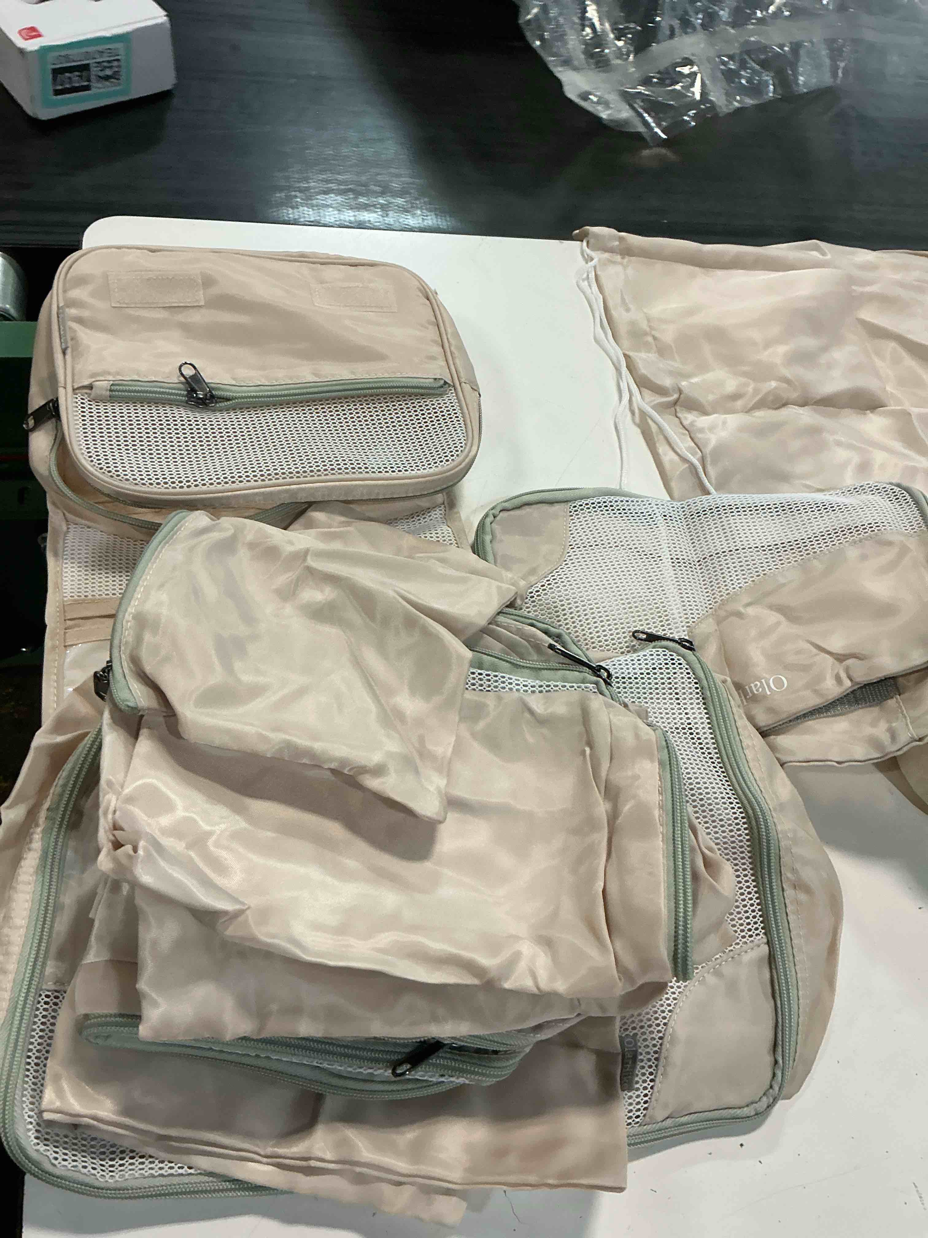 Condition photo showing Good Condition for lansklbd 6/8 set packing cubes for suitcases travel luggage packing organizers,travel accessories essentials luggage organizer with shoe/tioletry/laundry bag (beige, 8 set) beige 8 set