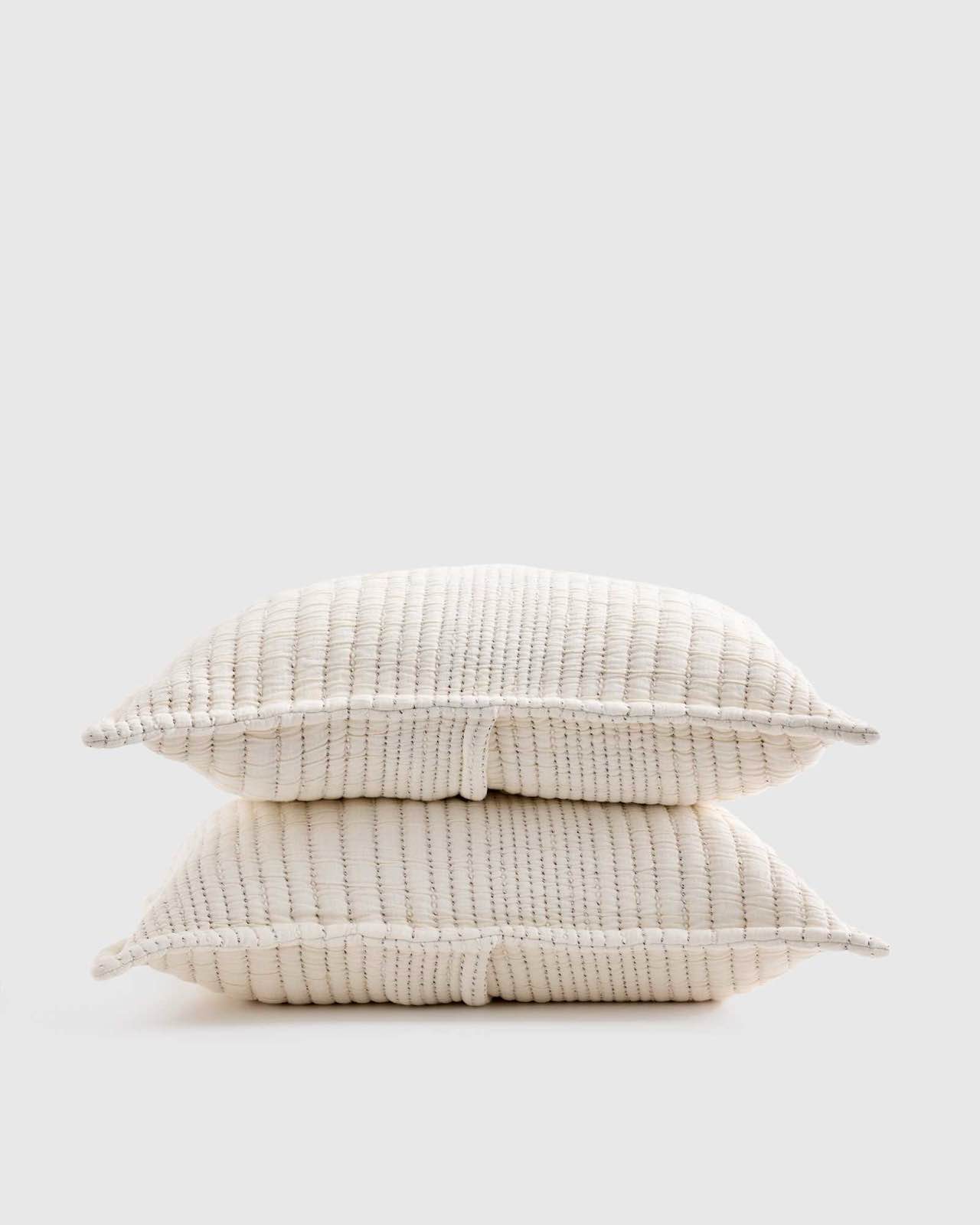 Quince Organic Cotton Channel Stitch Sham Set Standard 
