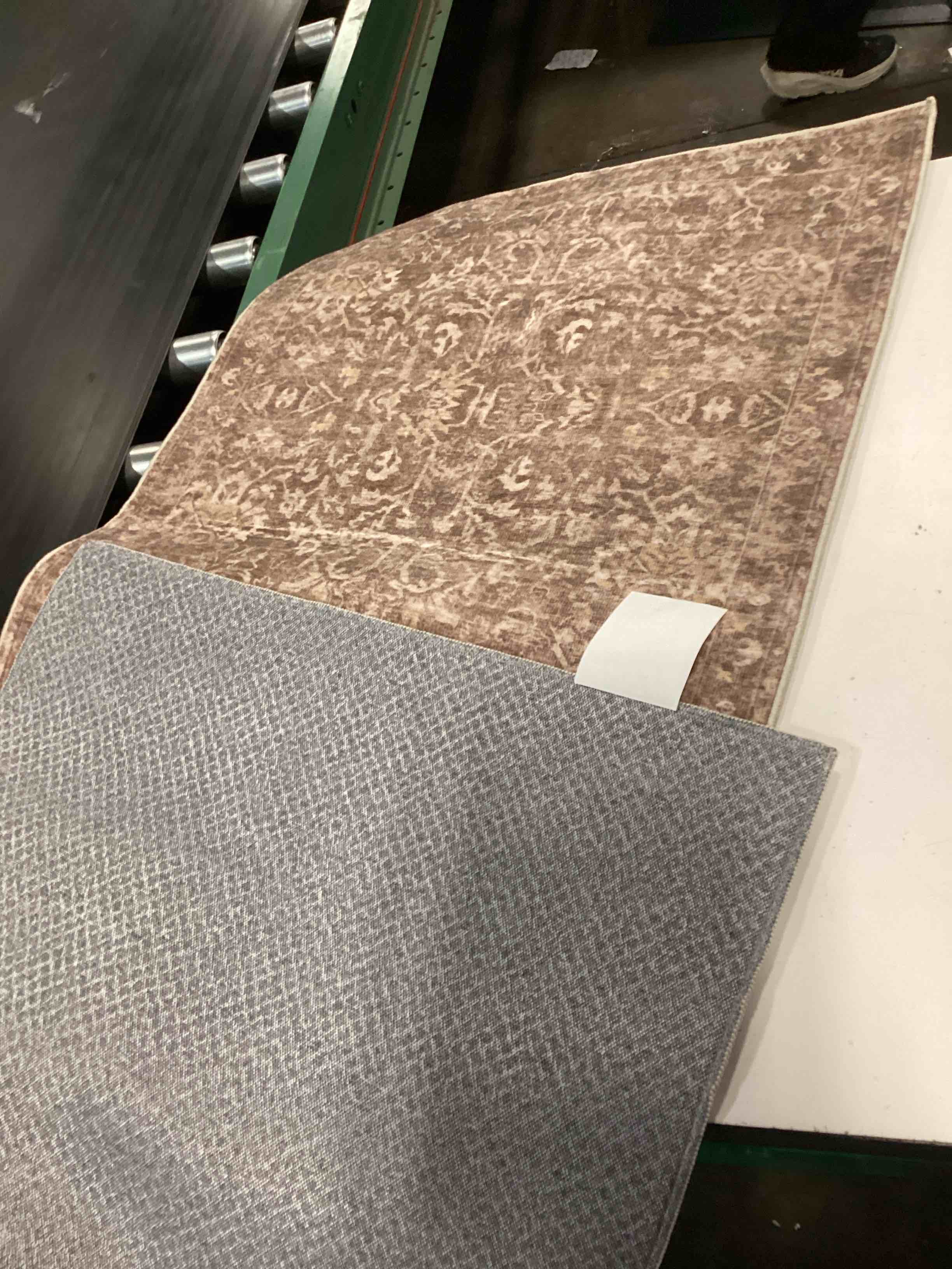 Condition photo showing As Is for red brown 2x6 runner rugs washable for hallway | living room rug,vintage rug,bedroom,dining room,office,farmhouse,non-shedding,non slip,low pile,soft