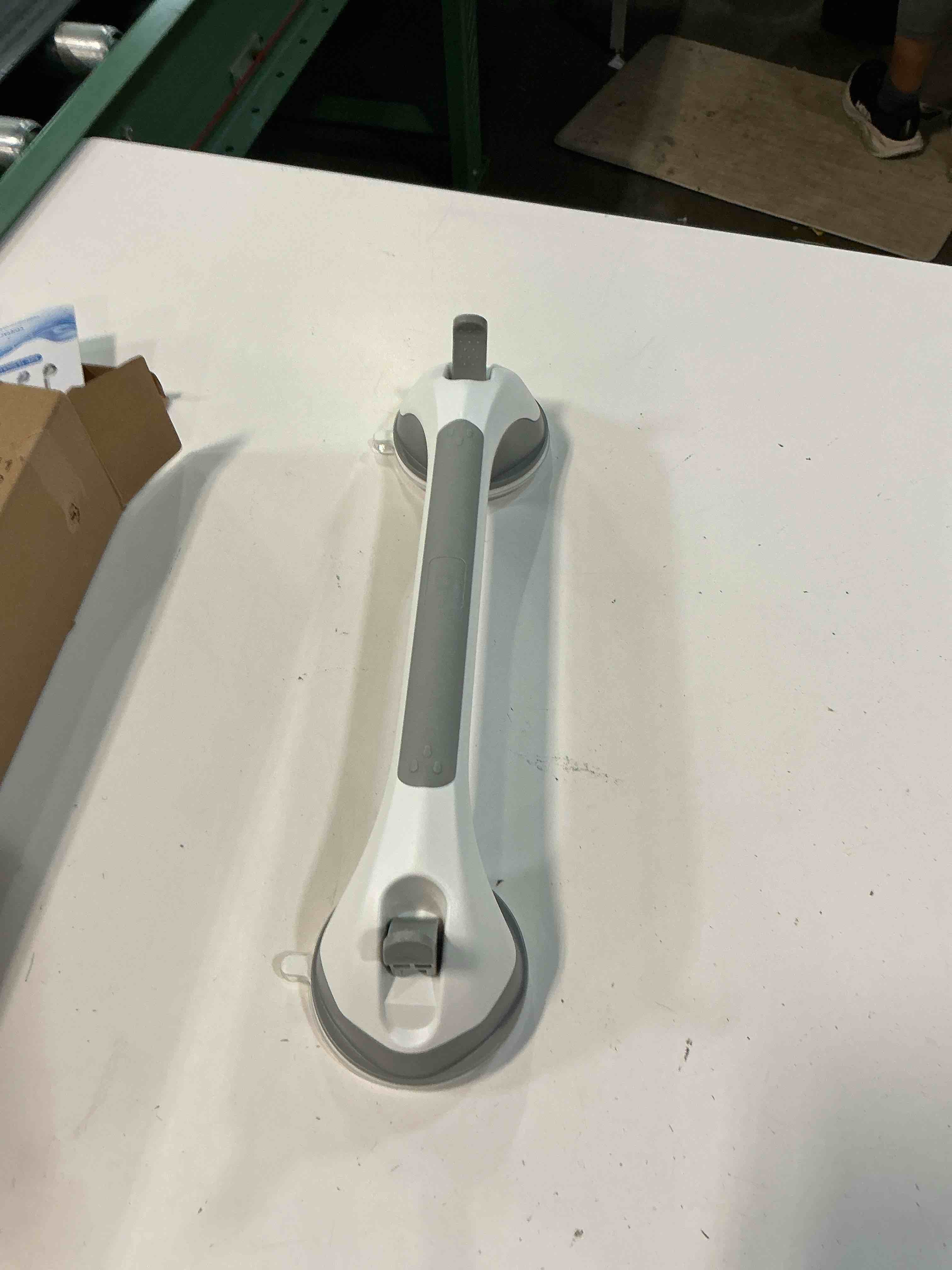 Condition photo showing As Is for taili shower grab bar 16 inch suction cup grab bars for bathroom, removable shower safety handle heavy duty bathtub grip for seniors & elderly, strong handrails no drilling waterproof, grey,g9 16.8" gray