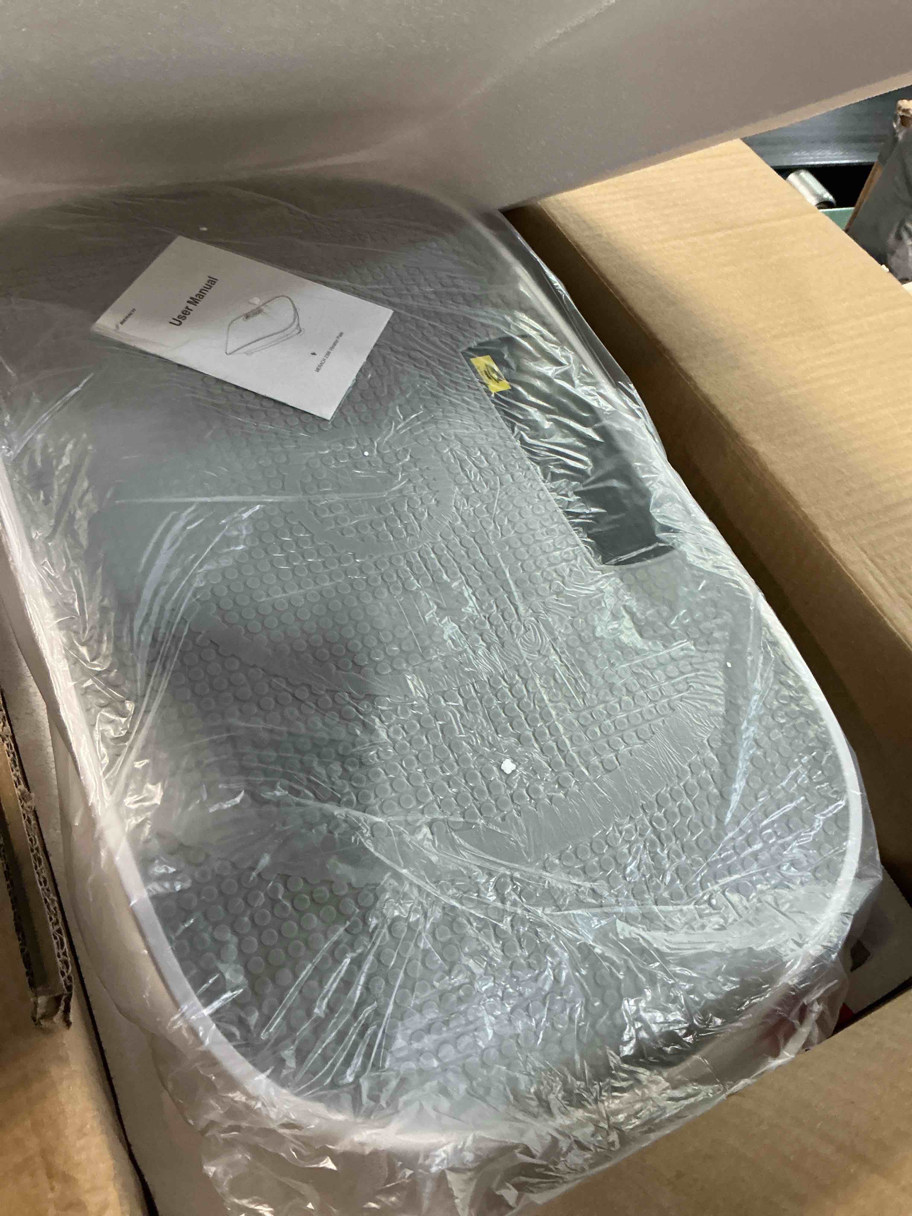 Condition photo showing As Is for merach vibration plate exercise machine, whole body workout equipment for women, bluetooth and silicone pedal, vibration plate with auto mode, vibrate fitness platform for home pro grey