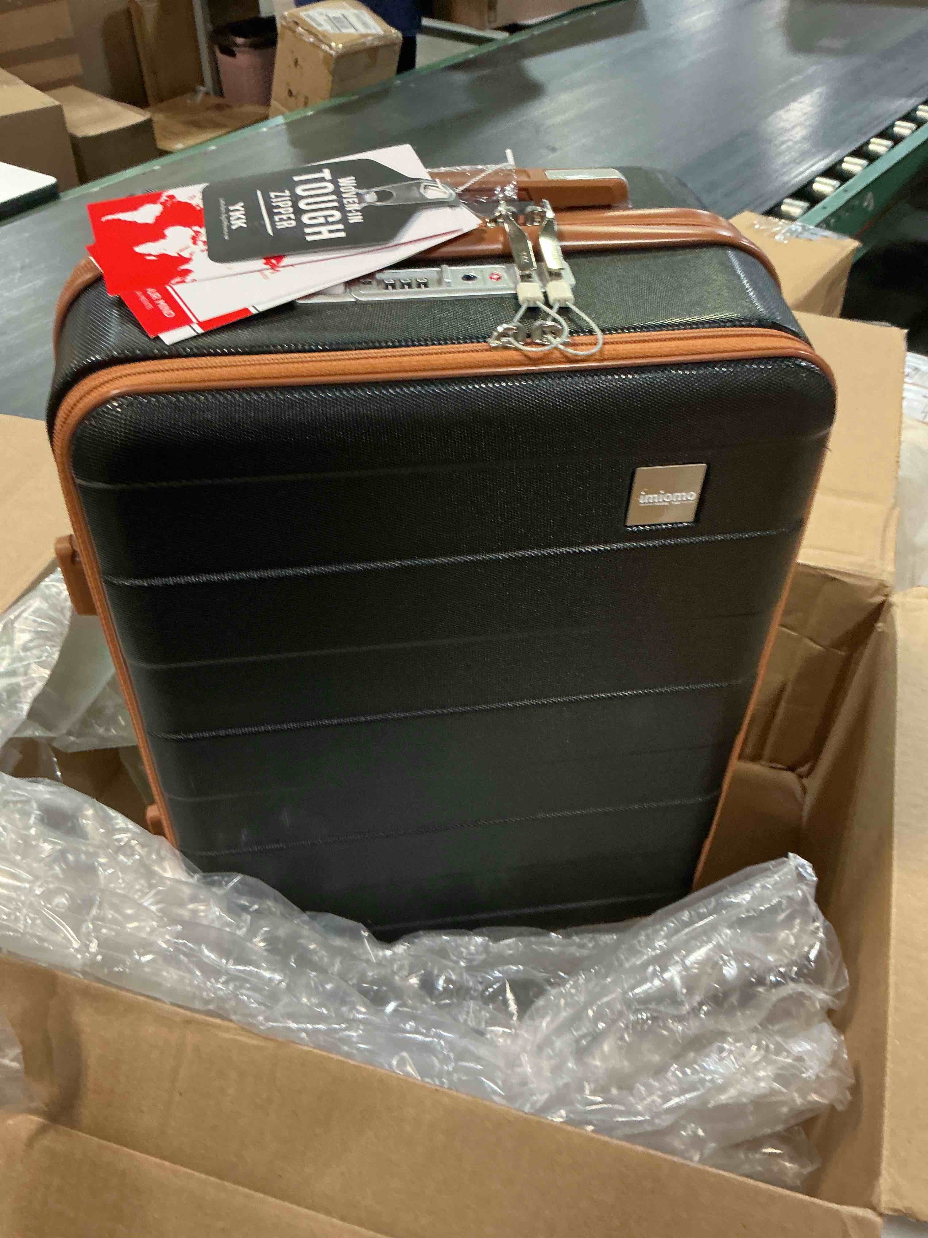 Condition photo showing Good Condition for imiomo carry on luggage airline approved with front pocket and usb port, hard shell 20 inch travel carry-on suitcase with spinner wheels and tsa lock, grey
