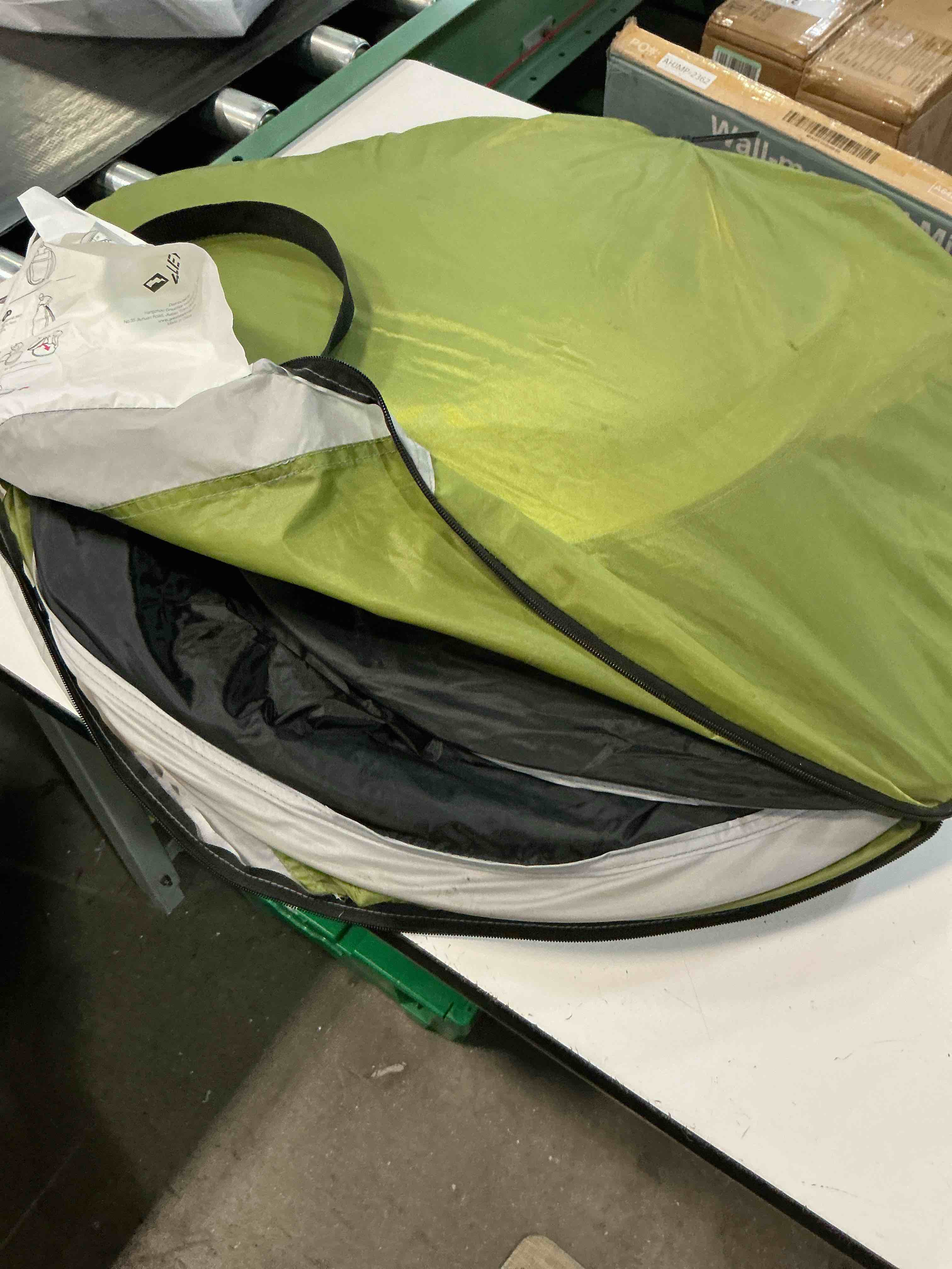 Condition photo showing As Is for night cat pop-up camping tent: 2 person tent waterproof instant easy setup family tent dark green 2 persons (9.5x6.6x4 ft)