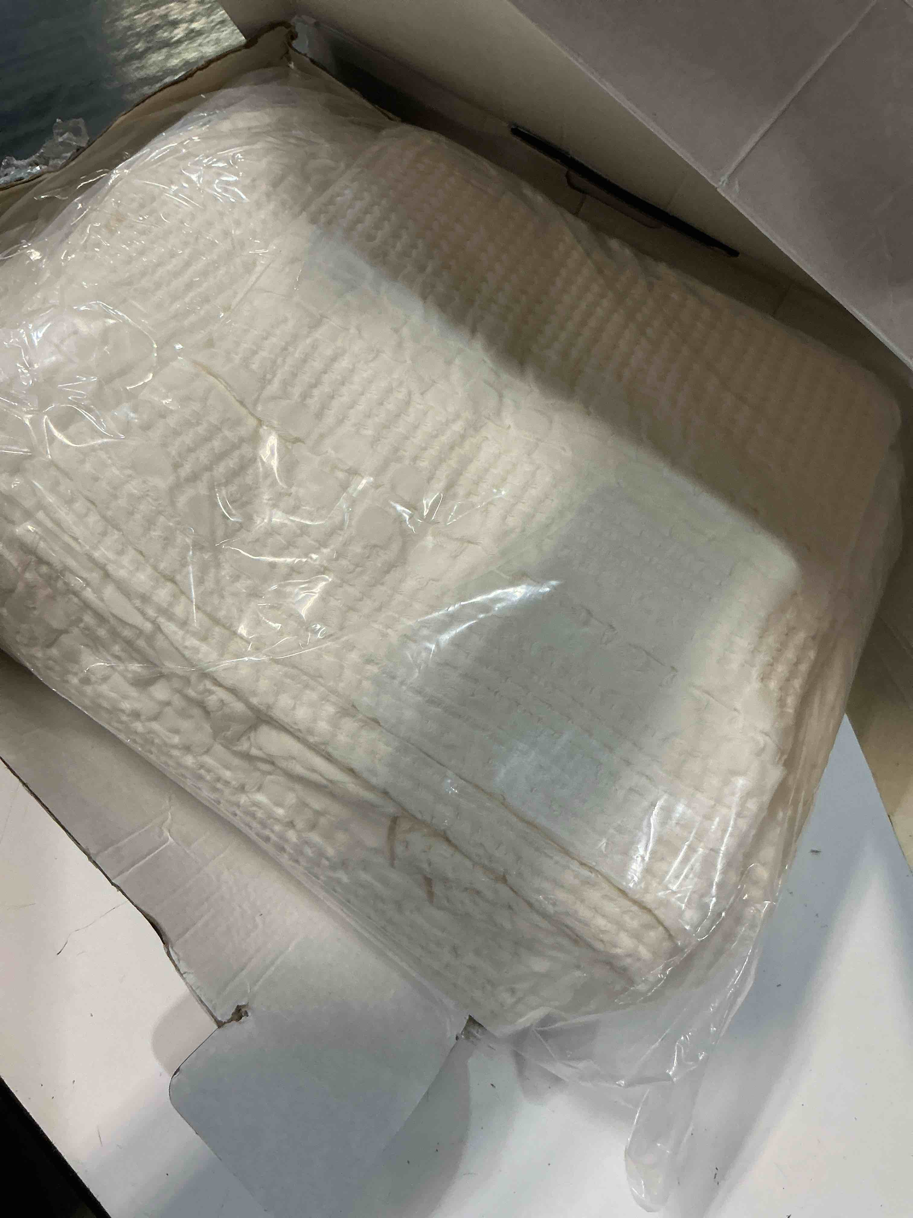 Condition photo showing Good Condition for phf 100% cotton waffle blanket oversized king 120"x120", lightweight breathable extra large 10'x10' blankets for bed, giant big luxury aesthetic woven bedding for home decor, ivory