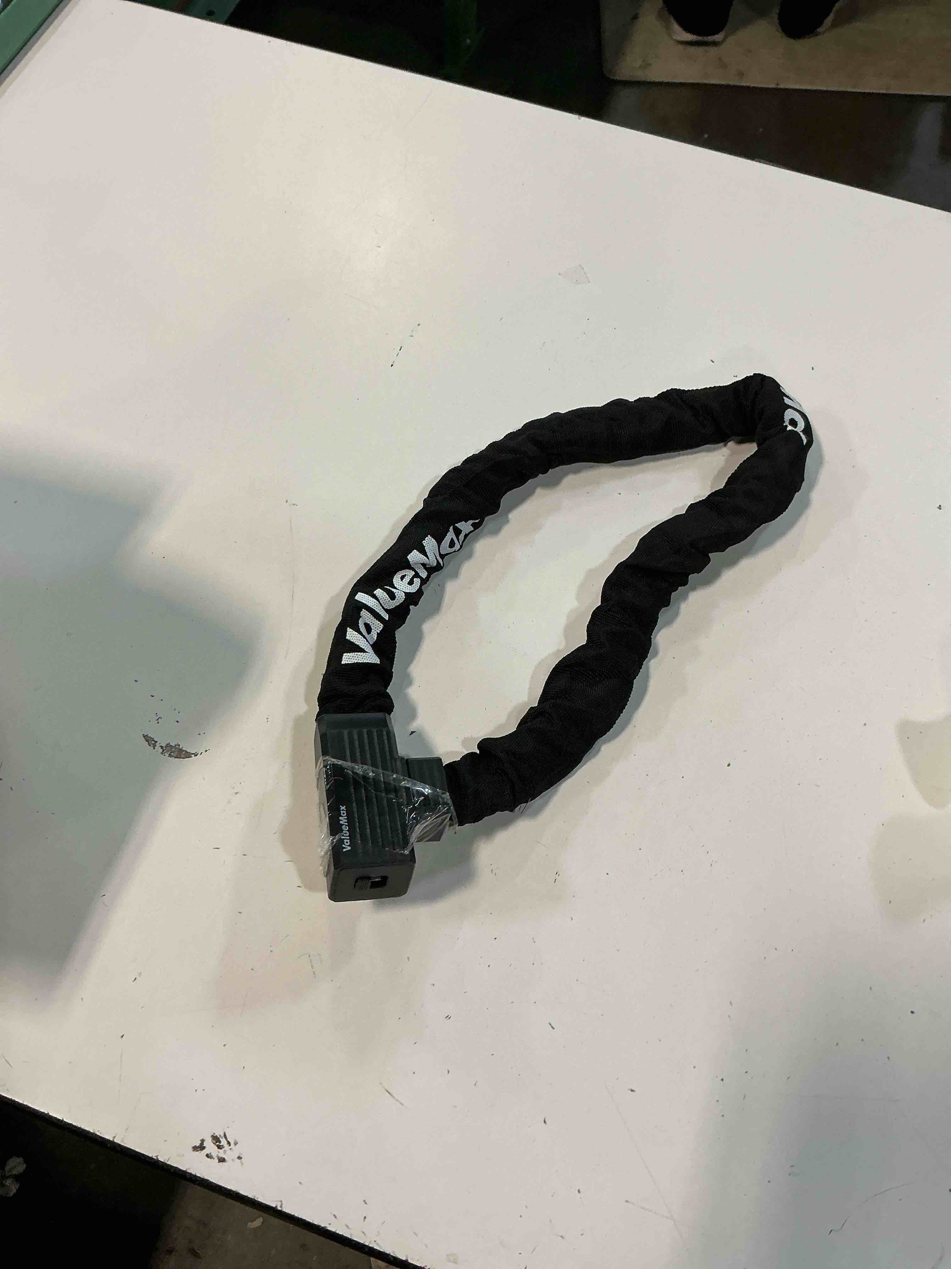 Condition photo showing As Is for valuemax bike chain lock, with sturdy stainless keys, diameter 5/16'' x length 38-1/4'' anti theft security chain lock for bicycles/motorcycles/scooters/collapsible doors