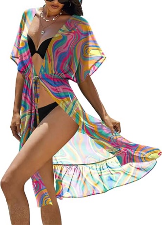 Fushia bathing suit cover-up