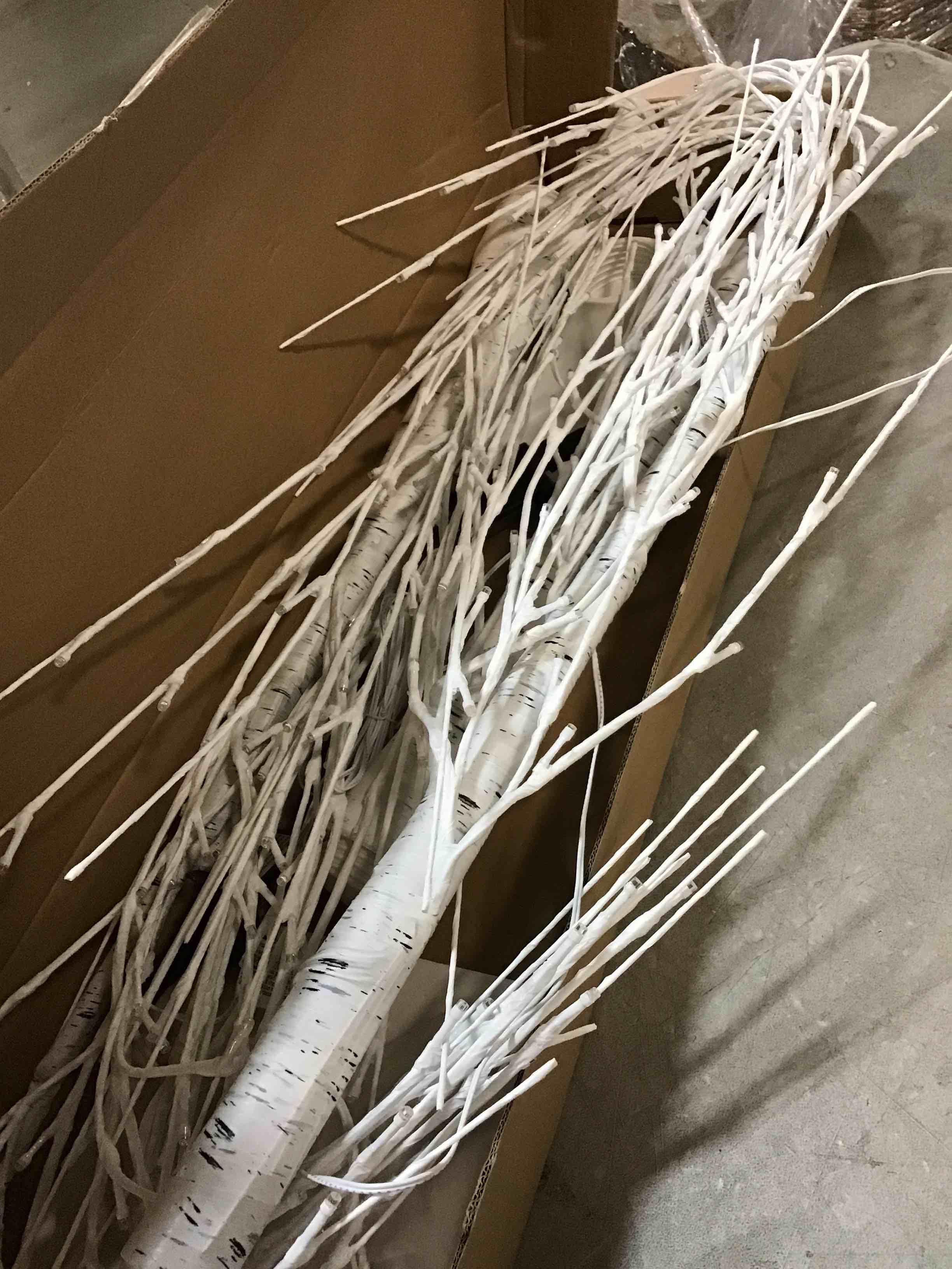 Lighted Birch Tree, 2 Pack 6 Feet 144 Warm White Lights, Prelit White