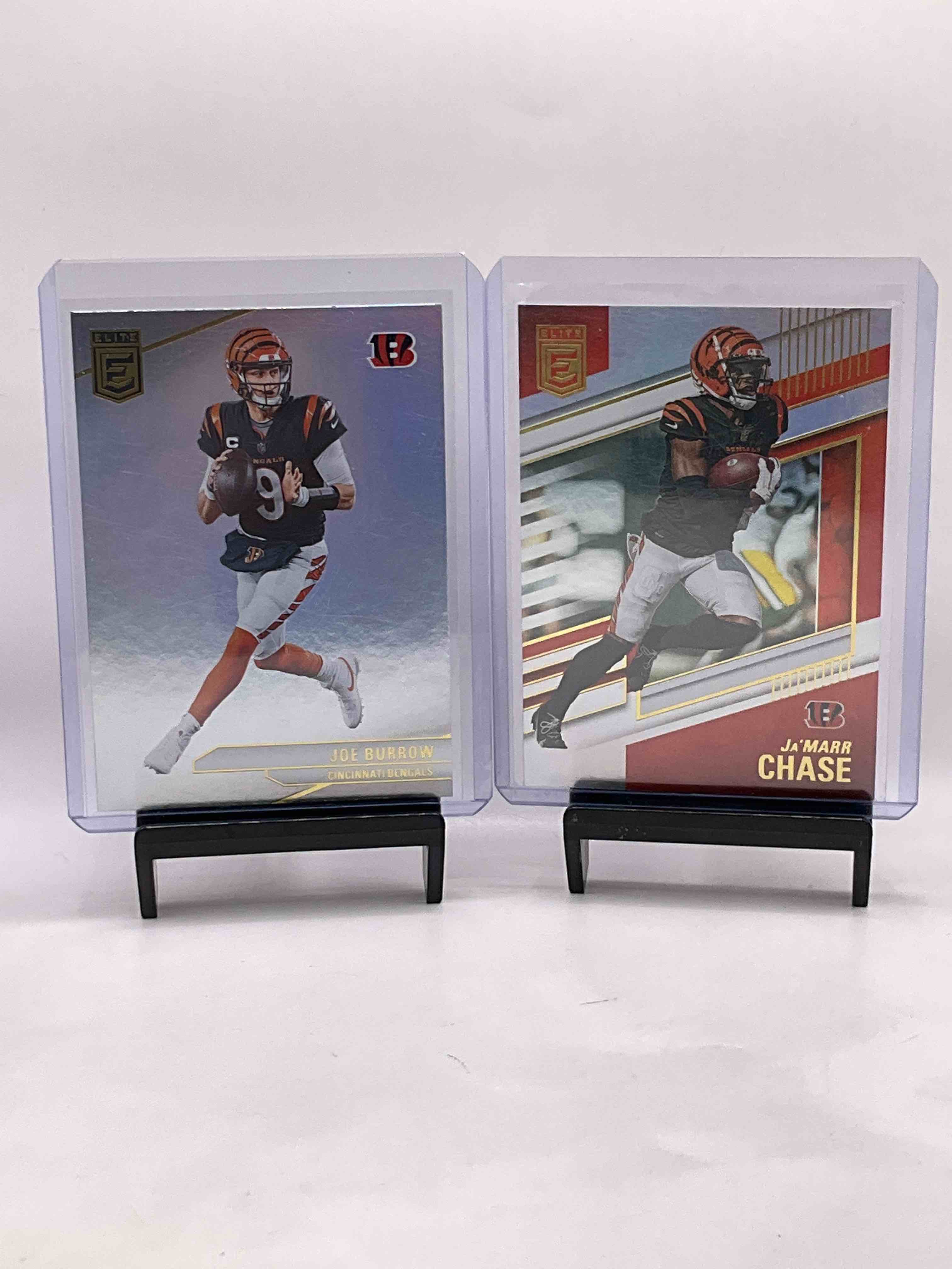 Six Burrow & Chase Cards! Burrow, Chase, All In One Place! Super Rare Elite Silver Edition Matching Pair, Prestigious Pros Card, Score, Donruss & More! All In Hard Cases! 
