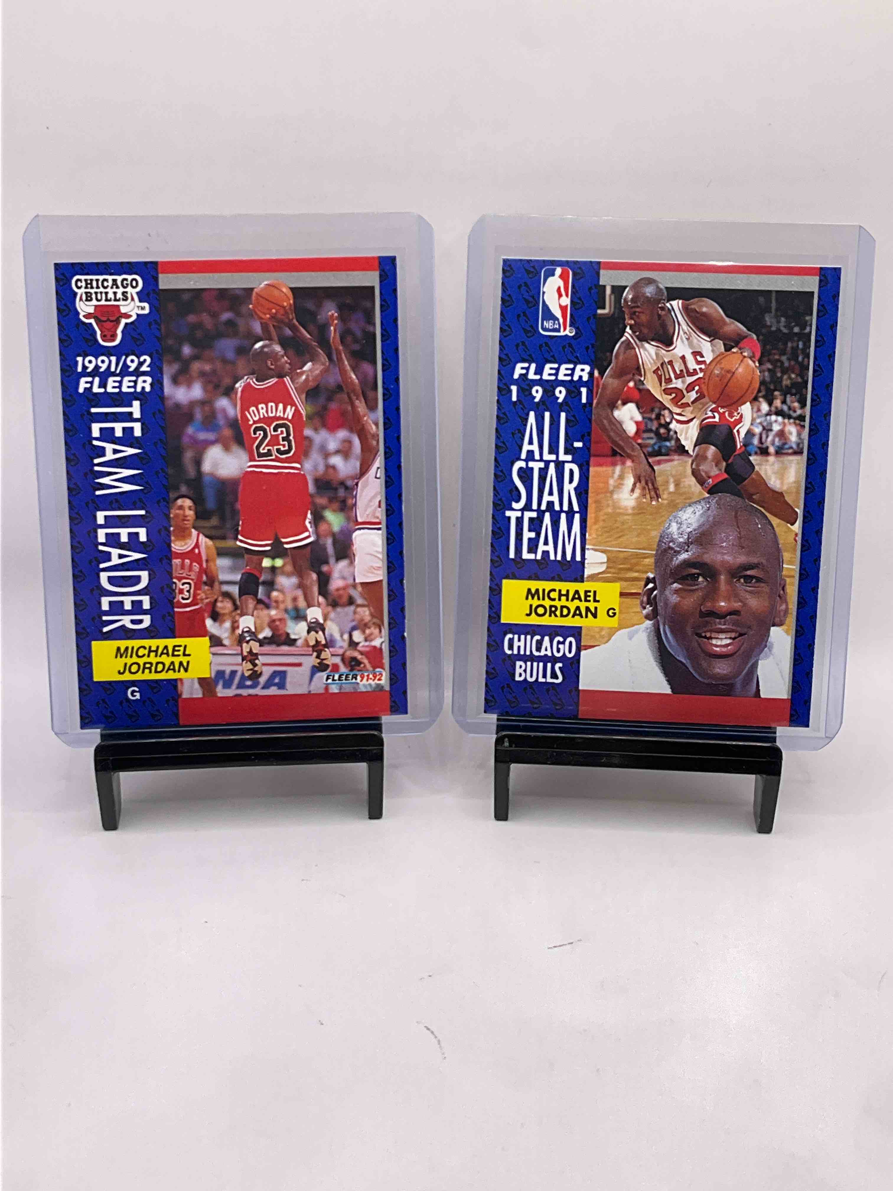 Michael Jordan Extravaganza! Michael Jordan Team Leaders, All-Star Team & League Leaders 1991 Fleer Cards! Best Cards From The Year, All-Stars & MVP’s, Champions & More! Olajuwon, Eaton, Ewing, Special Edition Wilkins & More! All In Hard Plastic Cases! 