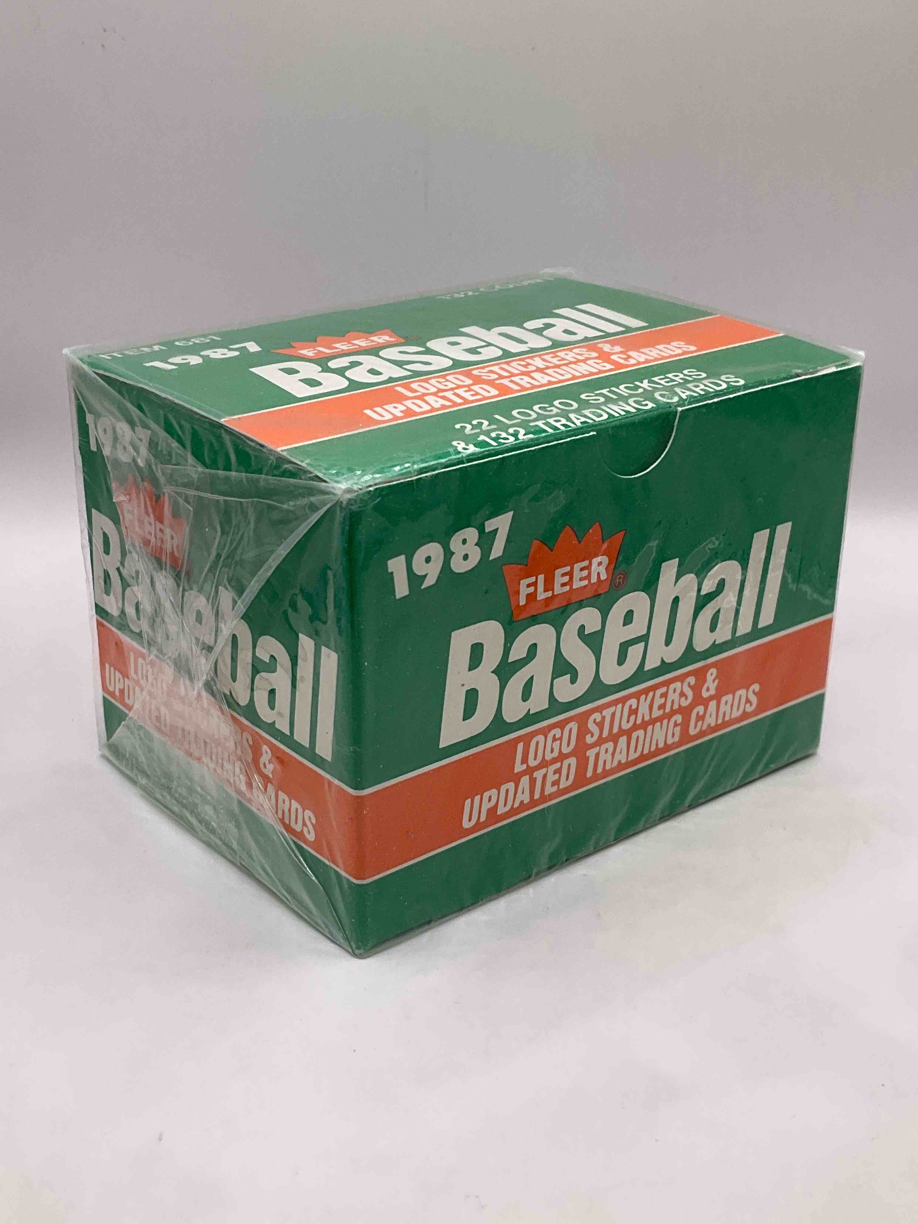 1987 Fleer Baseball Traded Box, Unopened In Original Plastic! 132 Count Card Box! Logo Stickers & Trading Cards! Rarest Of The 1987 Cards! 