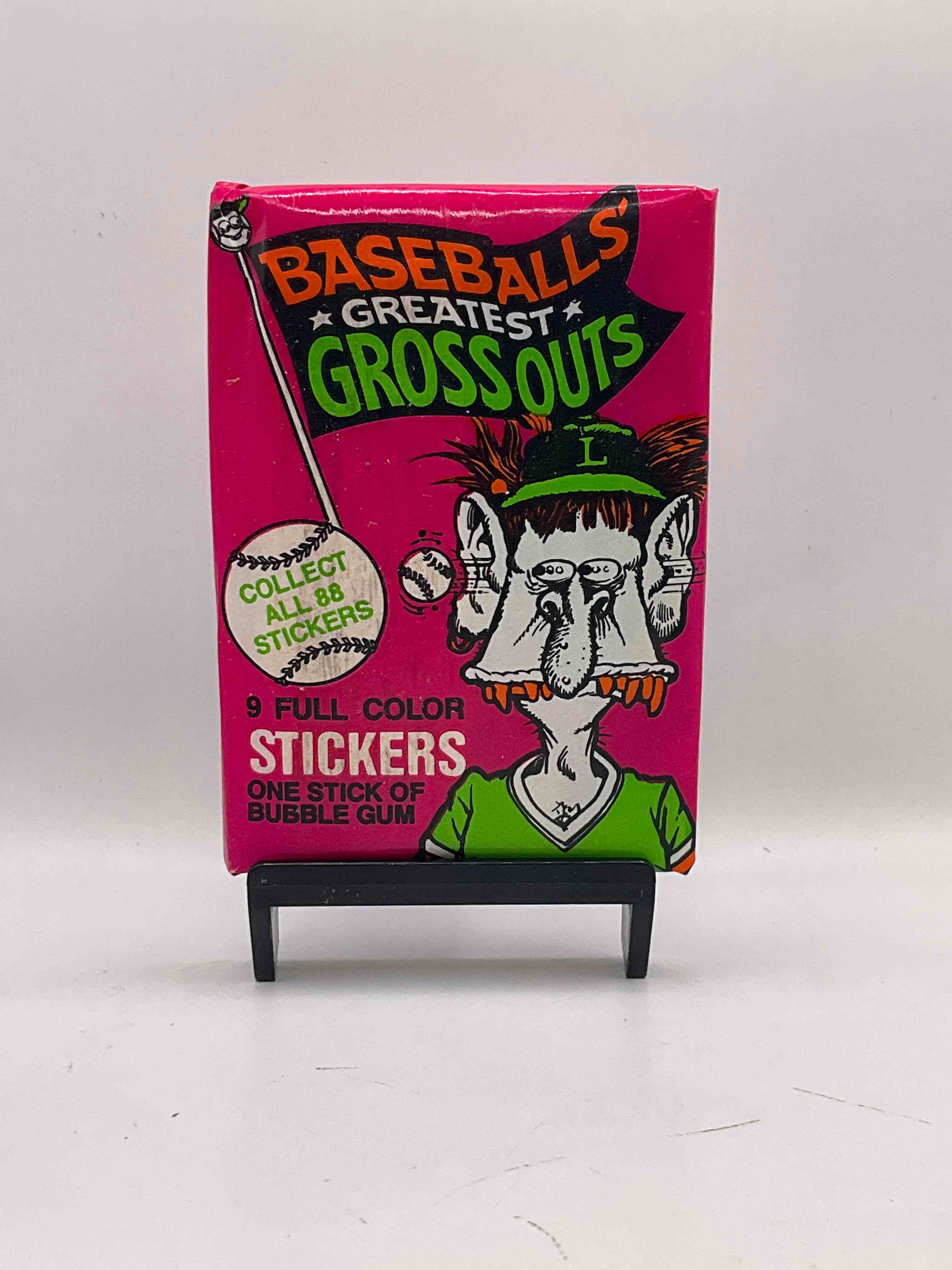 A Gross Amount Of Fun! 1988 Leaf Baseball's Greatest Gross Outs Card Packs, Direct From Original Retail Case! Basically Baseball's Version Of Garbage Pail Kids! Something You Hardly Ever See & Kids Love Them! Drying Up & Becoming Serious Collector Items Fast!
