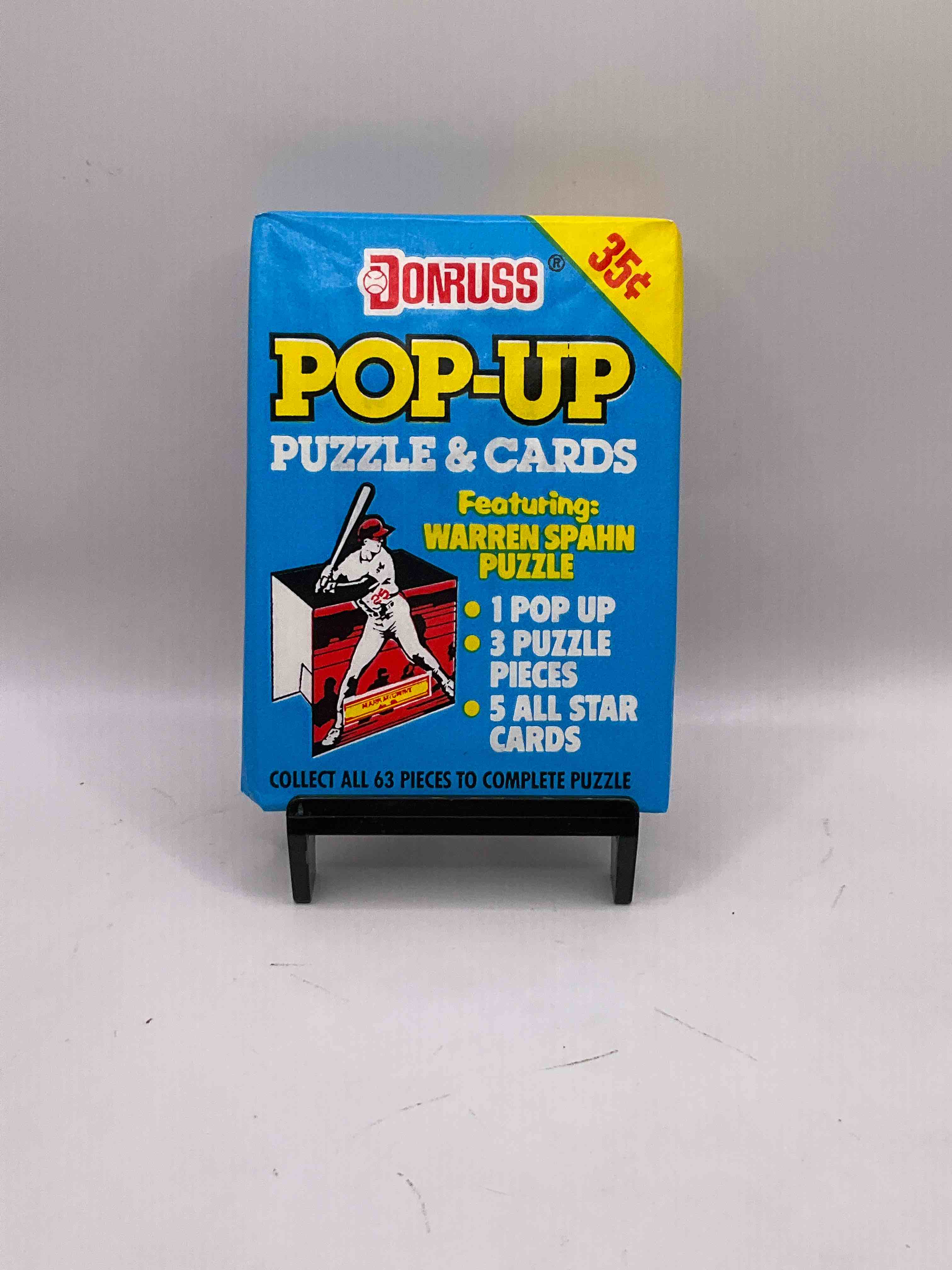 1989 Baseball Fun! Donruss 1989 Baseball Unopened Pop-Up Puzzle & Cards Wax Pack, Direct From Original Retail Case! Pack Contains One Pop-Up Player Card, Three Puzzle Pieces & Five All Star Player Cards! A Great Chance To Get Rare 1989 Sports Card Memorabilia That You've Likely Never Seen! 1989 Is A Great Baseball Year With Rookies From Ken Griffey Jr. To Deon Sanders & Randy Johnson!