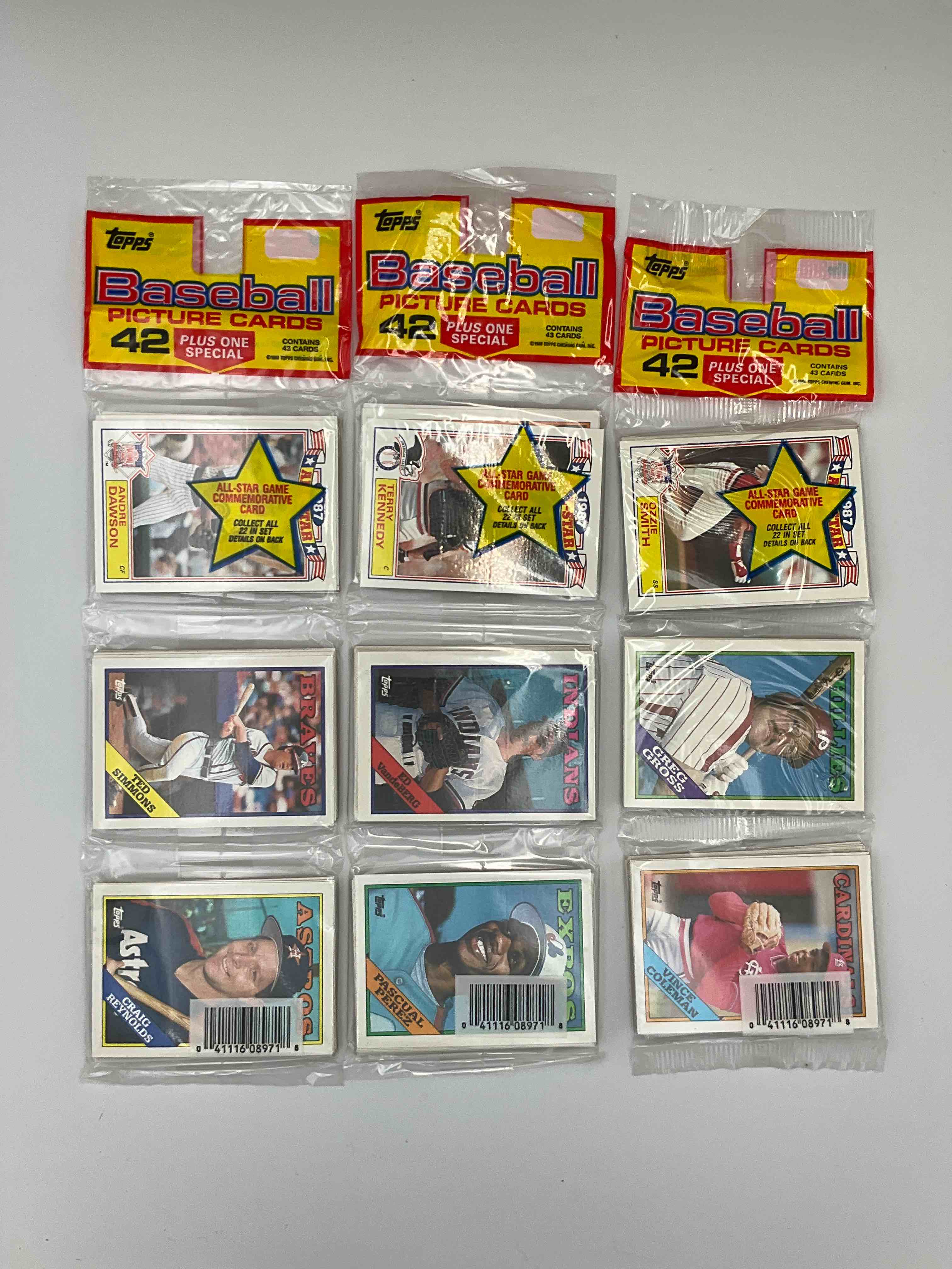 1988 Rack Pack Awesomeness! Perfect For Any Baseball Fan! Ozzie Smith & Andre Dawson On Top! Wow! Unopened!