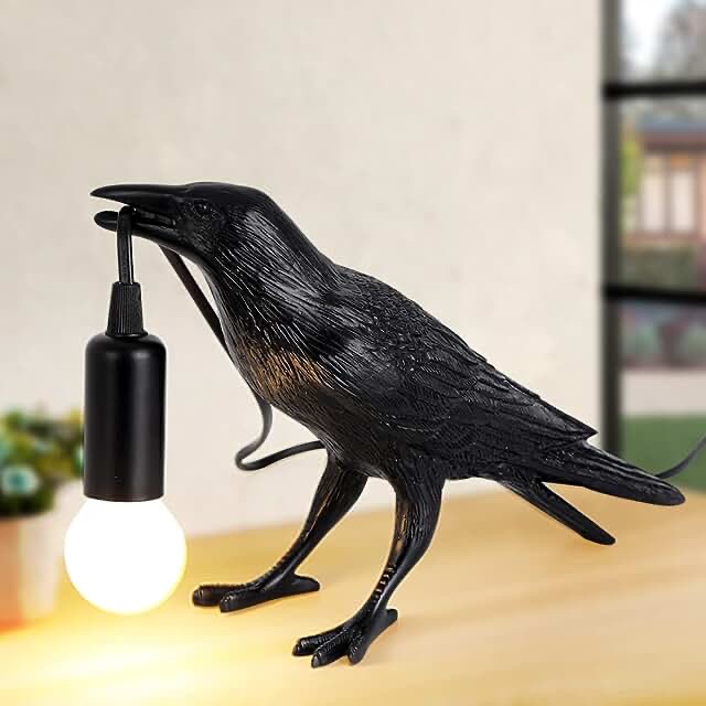 OVANUS Crow Lamp - Raven Lamp Adjustable Brightness with Bulb?Bird lamp?Crow Light Decor for Bedside Bedroom Living Room Decor
