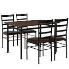 Mainstays 5-Piece Wood & Metal Dining Room Set, Canyon Walnut & Black