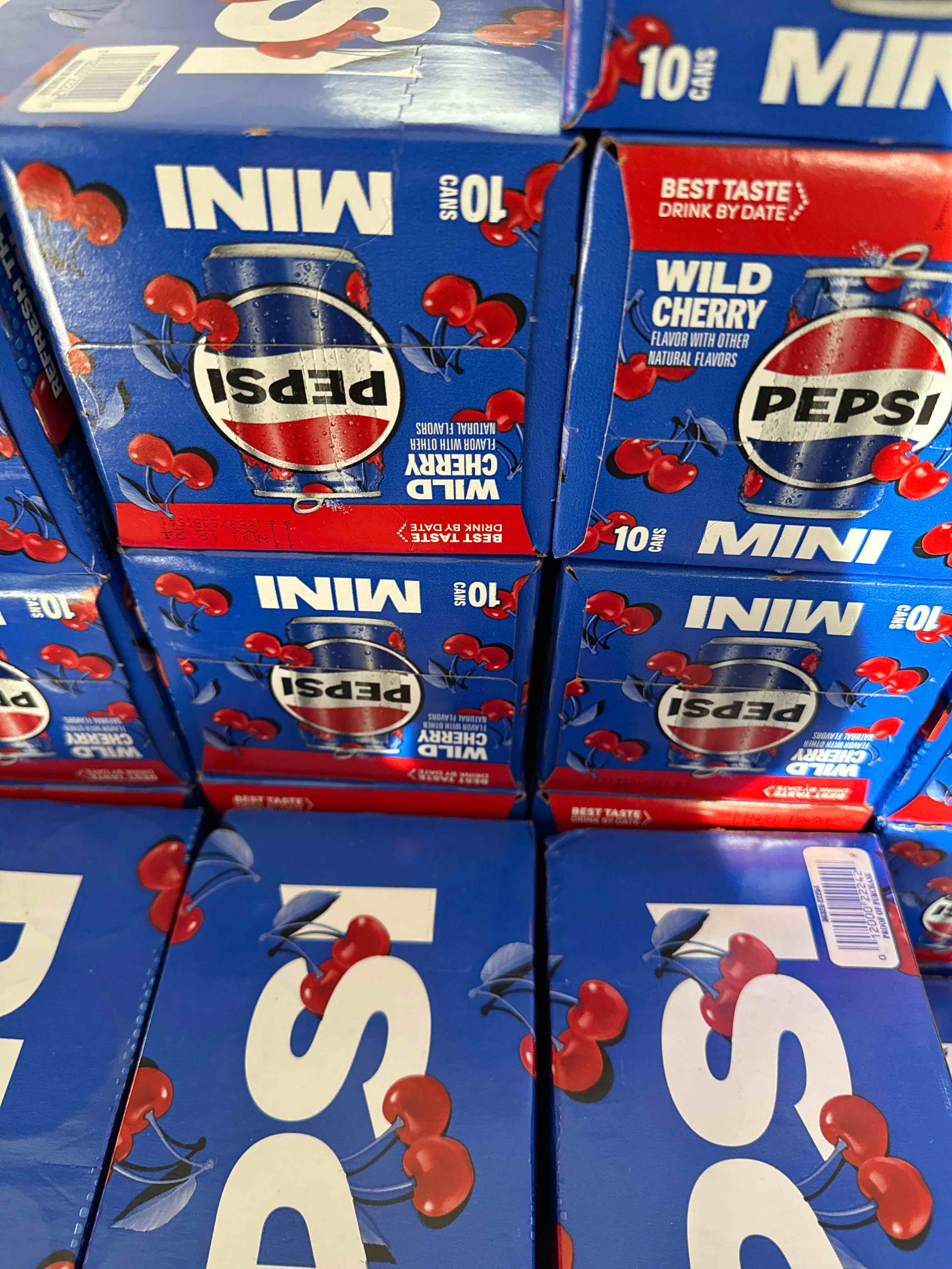 Pepsi Wild Cherry Soda Mini Cans, 7.5 Ounce Mini Cans (10 Pack