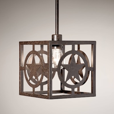 Kichler Branko Aged Bronze Rustic Square Mini Hanging Pendant Light Item #2296048 | Model #82335
