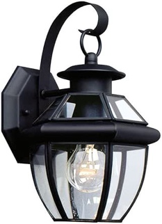 Sea Gull Lighting 8037-12 Lancaster Outdoor Wall Lantern Outside Fixture, One - Light, Black