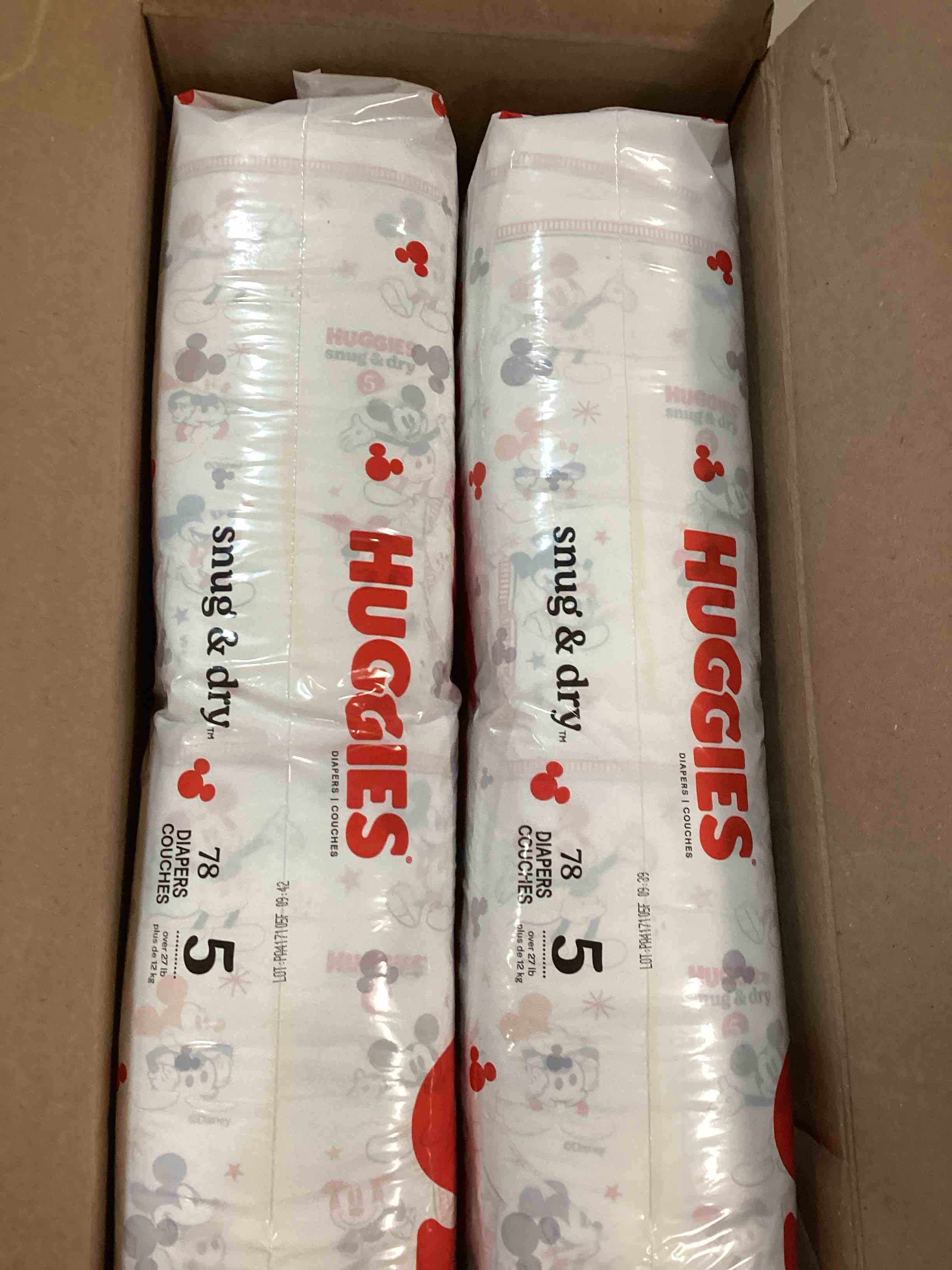 Huggies Size 5 Diapers, Snug & Dry Baby Diapers, Size 5 (27+ lbs), 156