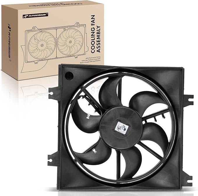 A-Premium Engine Radiator Cooling Fan Assembly Compatible with Hyundai Models - Accent 2000-2005 - Replace# 2538625001, 2535025000