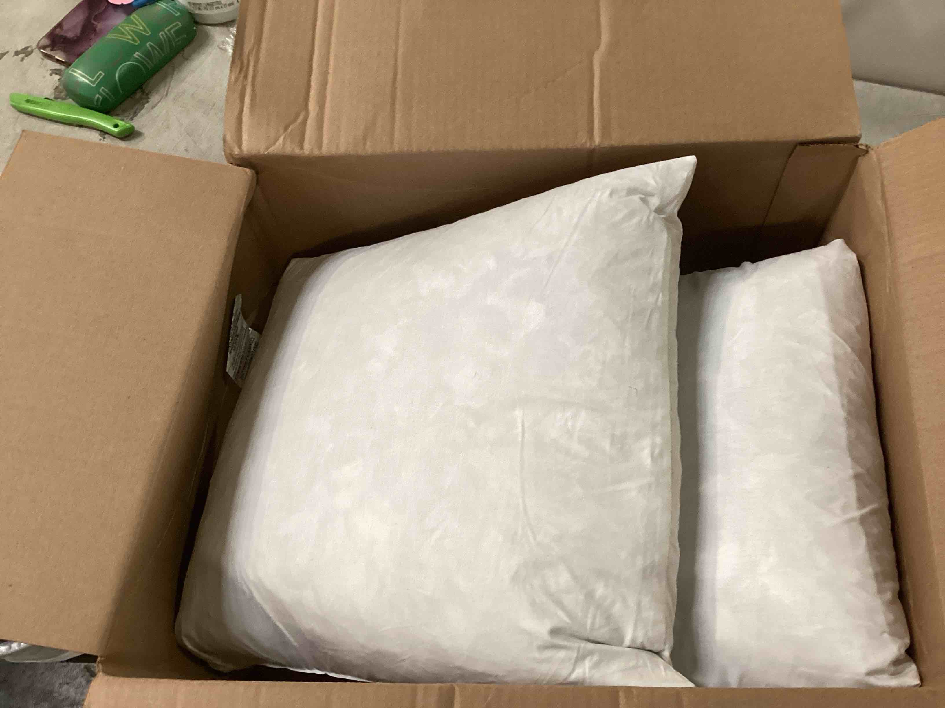 KAKABELL Throw Pillow Inserts Waterproof 16X16 Set of 2 Down Feather