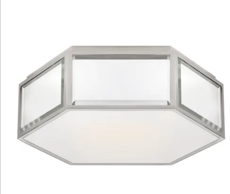 kate spade new york Bradford Small Hexagonal Flush Mount Fixture Finish: Blush/Polished Nickel