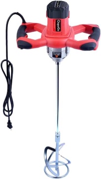 Concrete Mixer Machine, 1600W Cement Mixer Mixing Drill Tool for Concrete Cement Panit Mortar Drywall Mud Grout Thinset, Electric Hand Paint Paddle Mixers, Adjustable 6 Speeds 1600W Red
