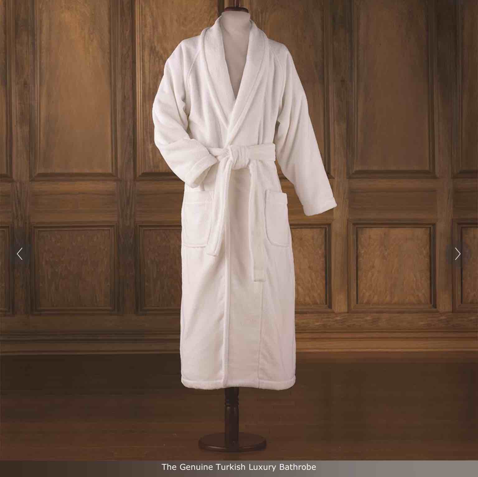 The Hammacher Schlemmer Genuine Turkish Cotton Luxury Bathrobe (White)