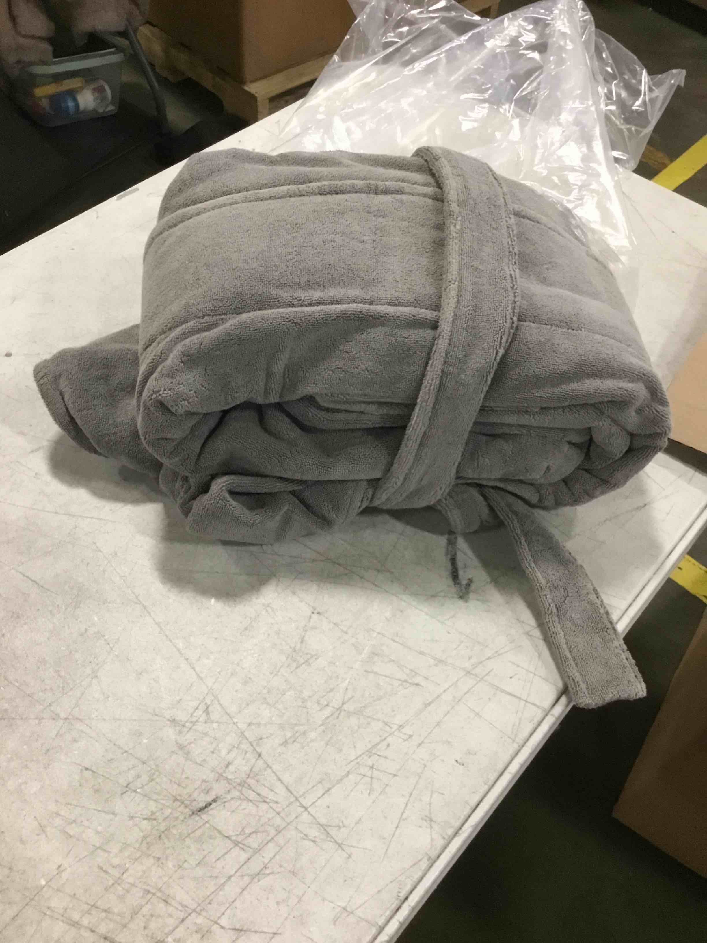 The Hammacher Schlemmer Genuine Turkish Cotton Luxury Bathrobe (Gray)