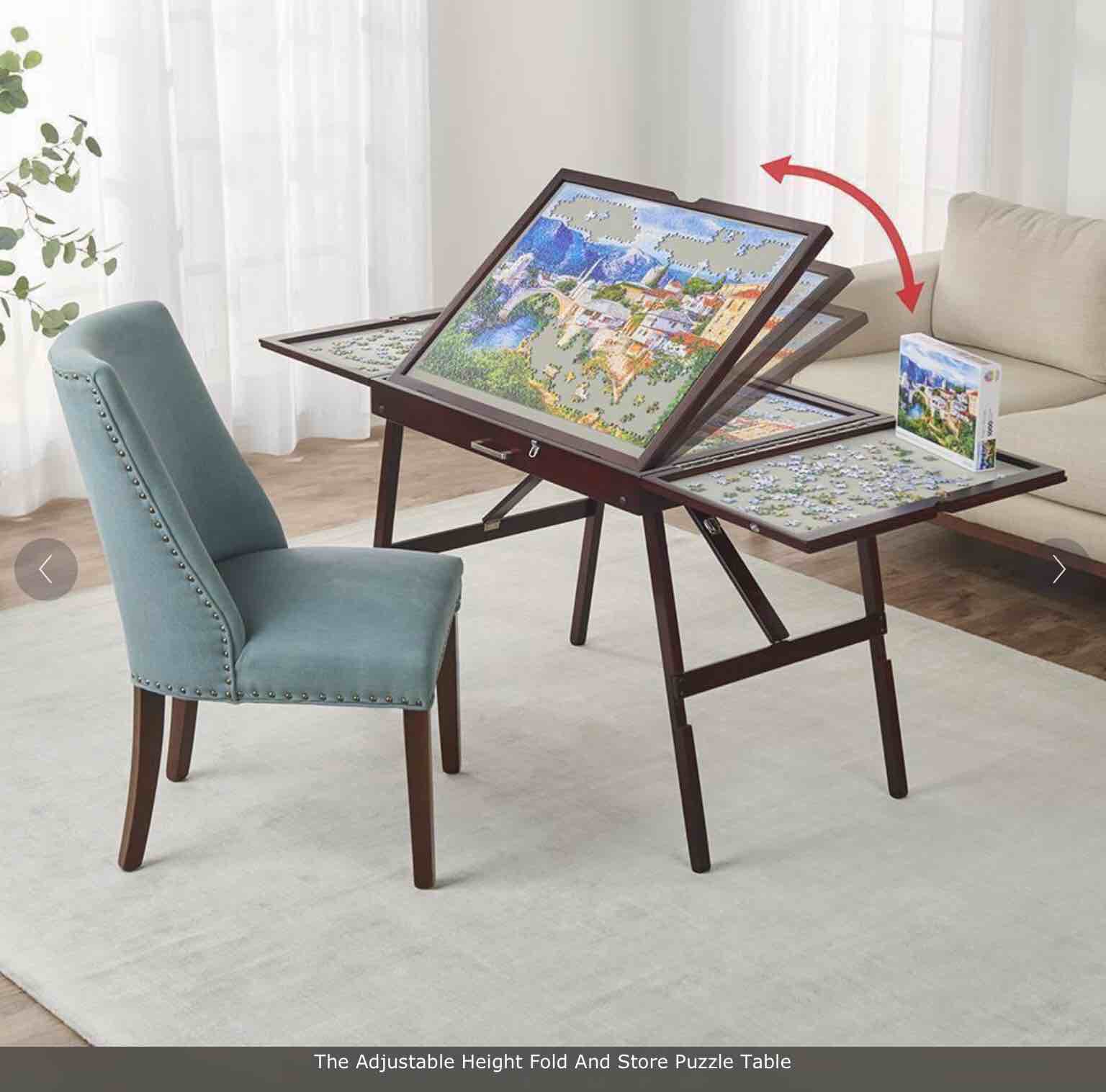 The Adjustable Height Fold And Store Puzzle Table